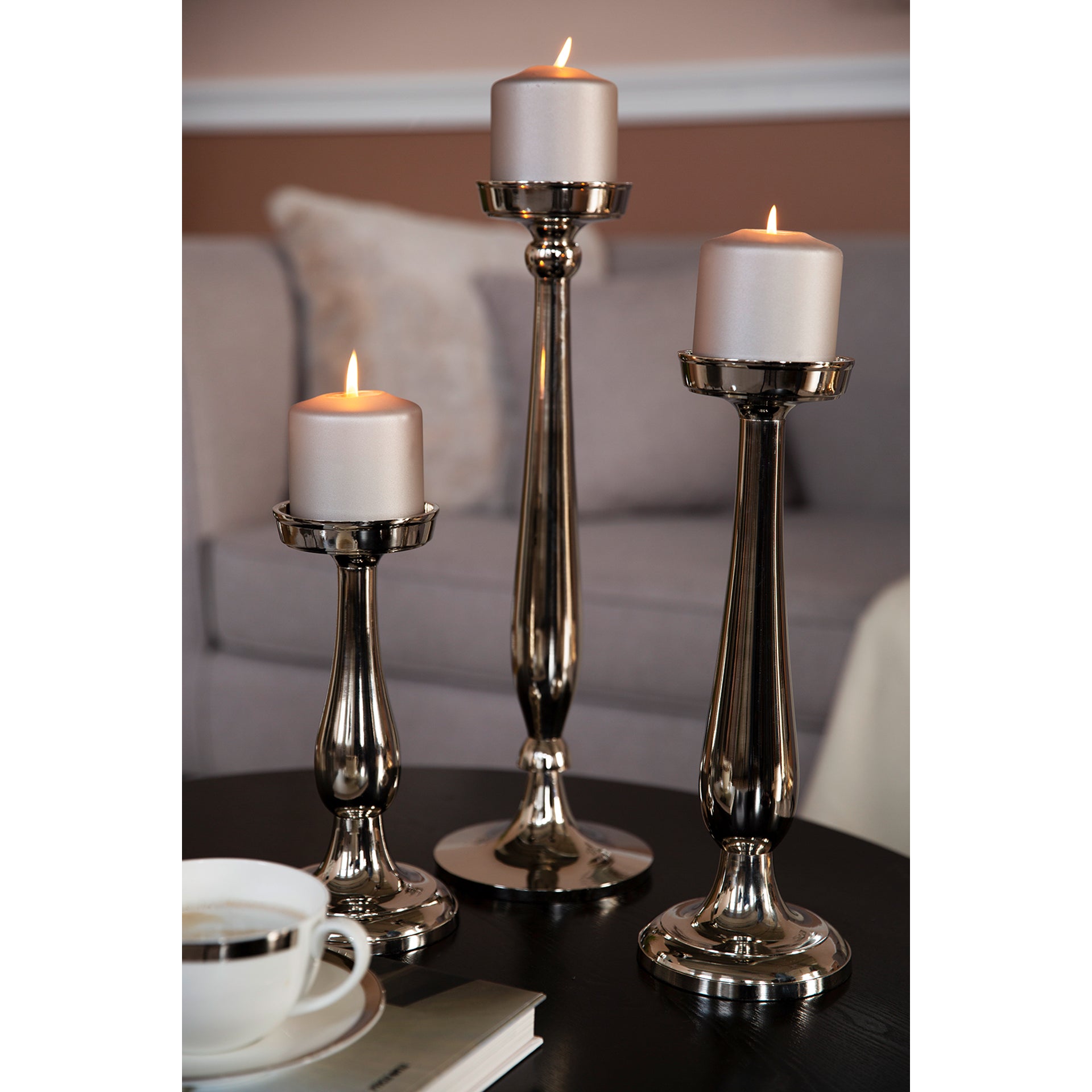 MAGENTA Leuchter silberfarben