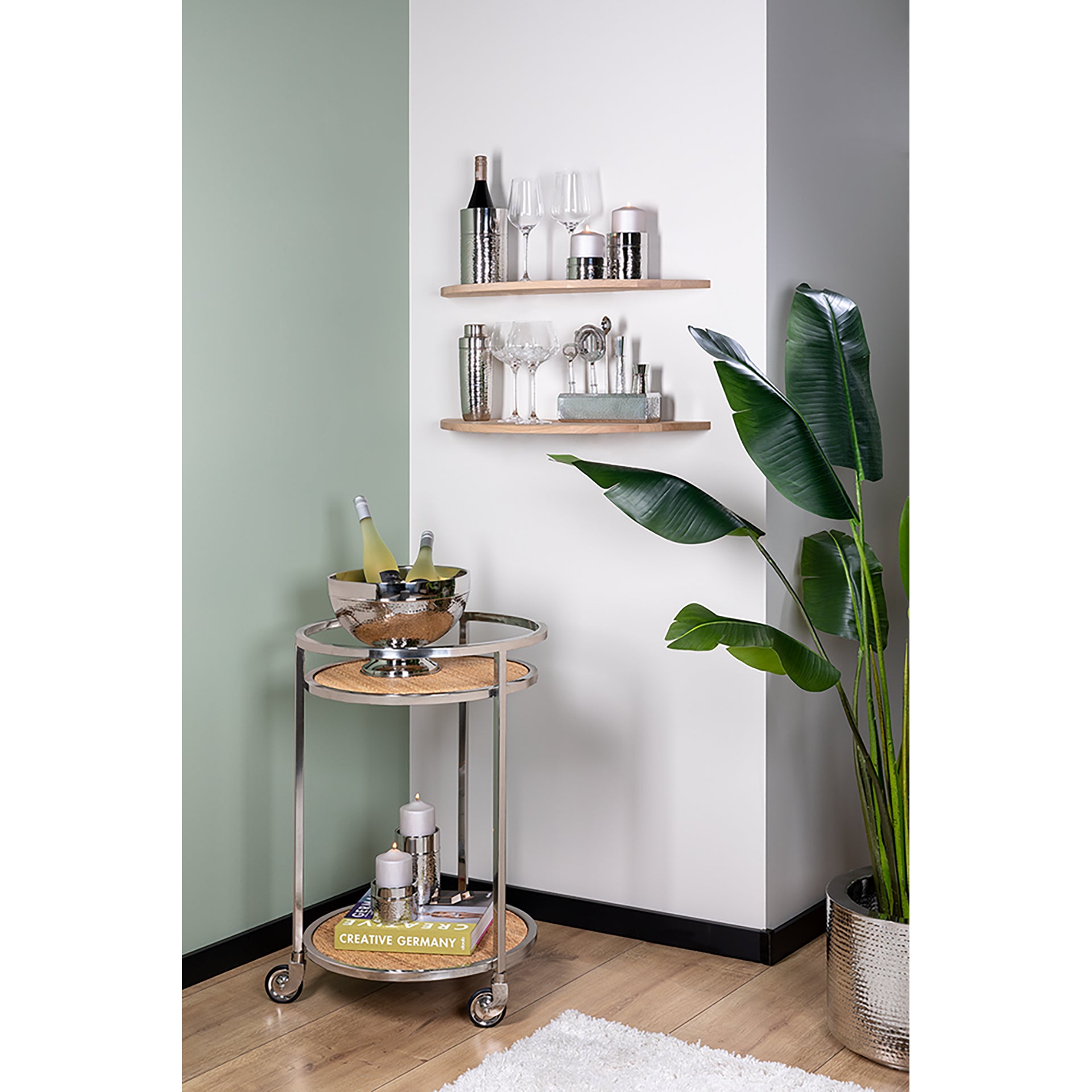 NASSAU Stumpenkerzenhalter silberfarben