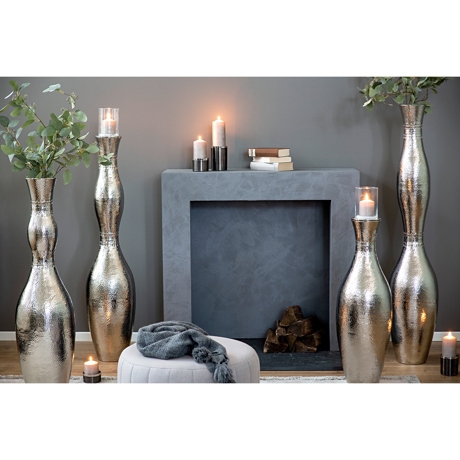 CARUS Bodenleuchter silber