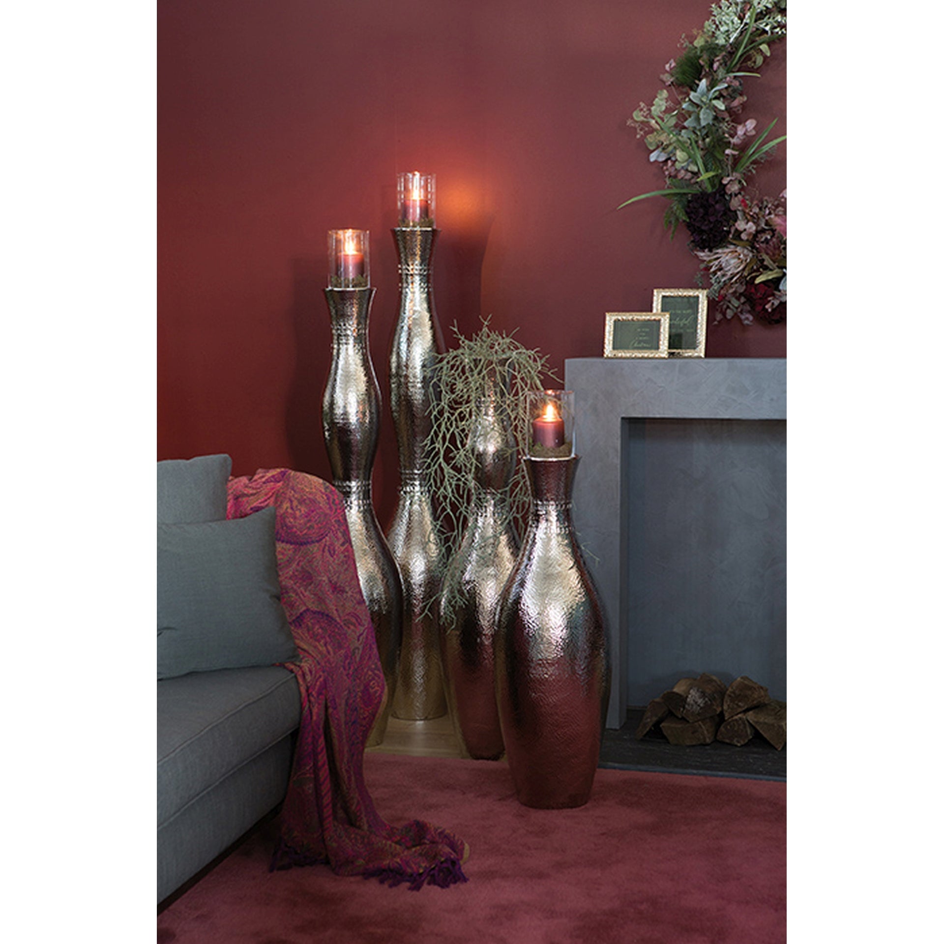 CARUS Bodenleuchter silber