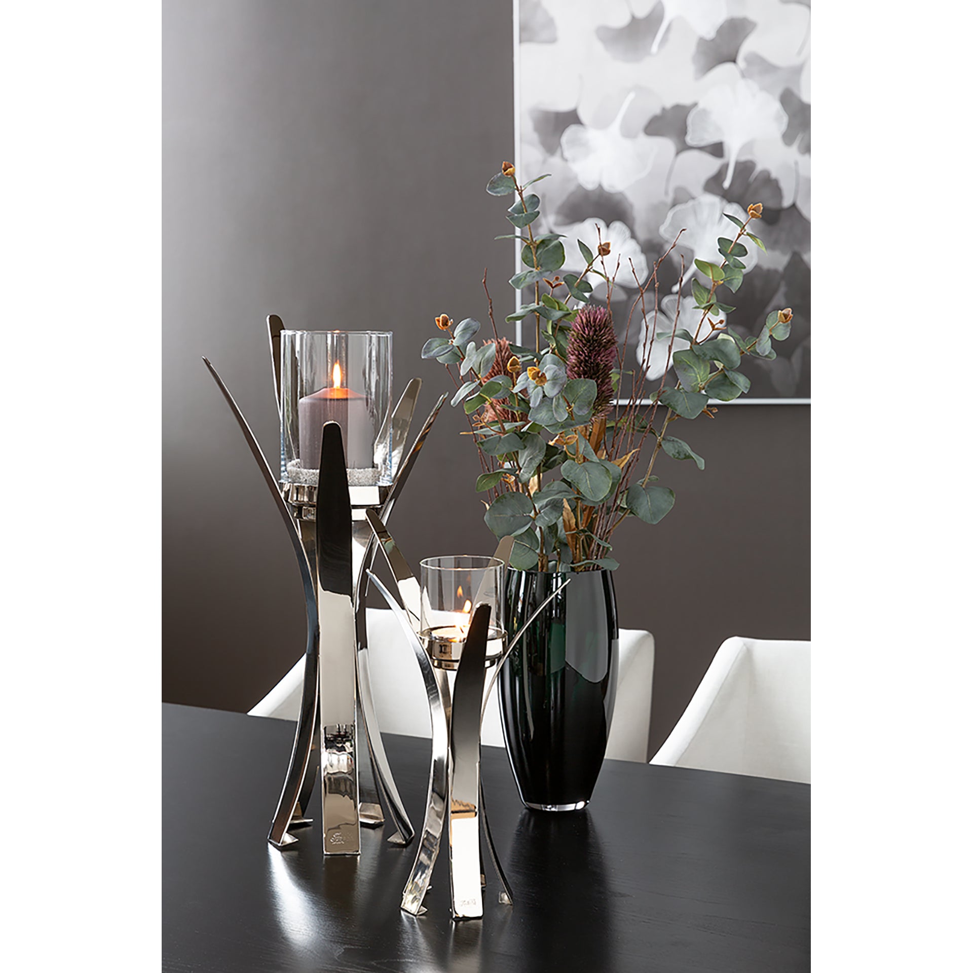 VIVAS Leuchter silberfarben