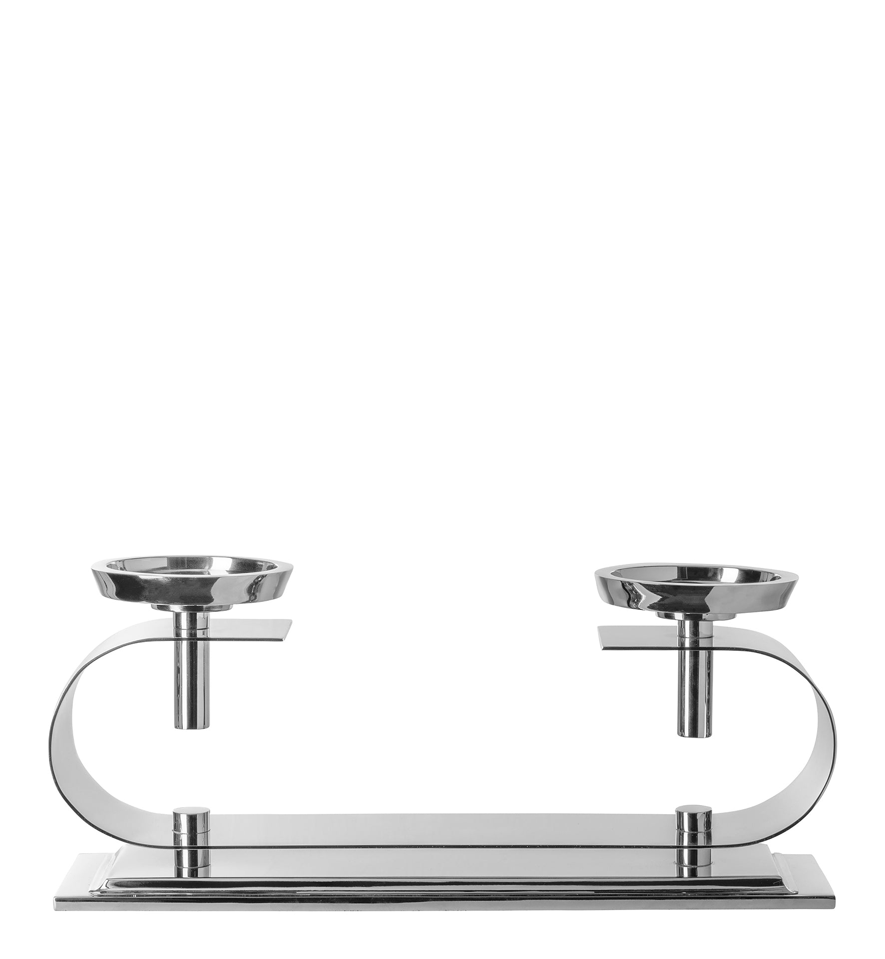 TWINSON Leuchter, 2-flammig silberfarben