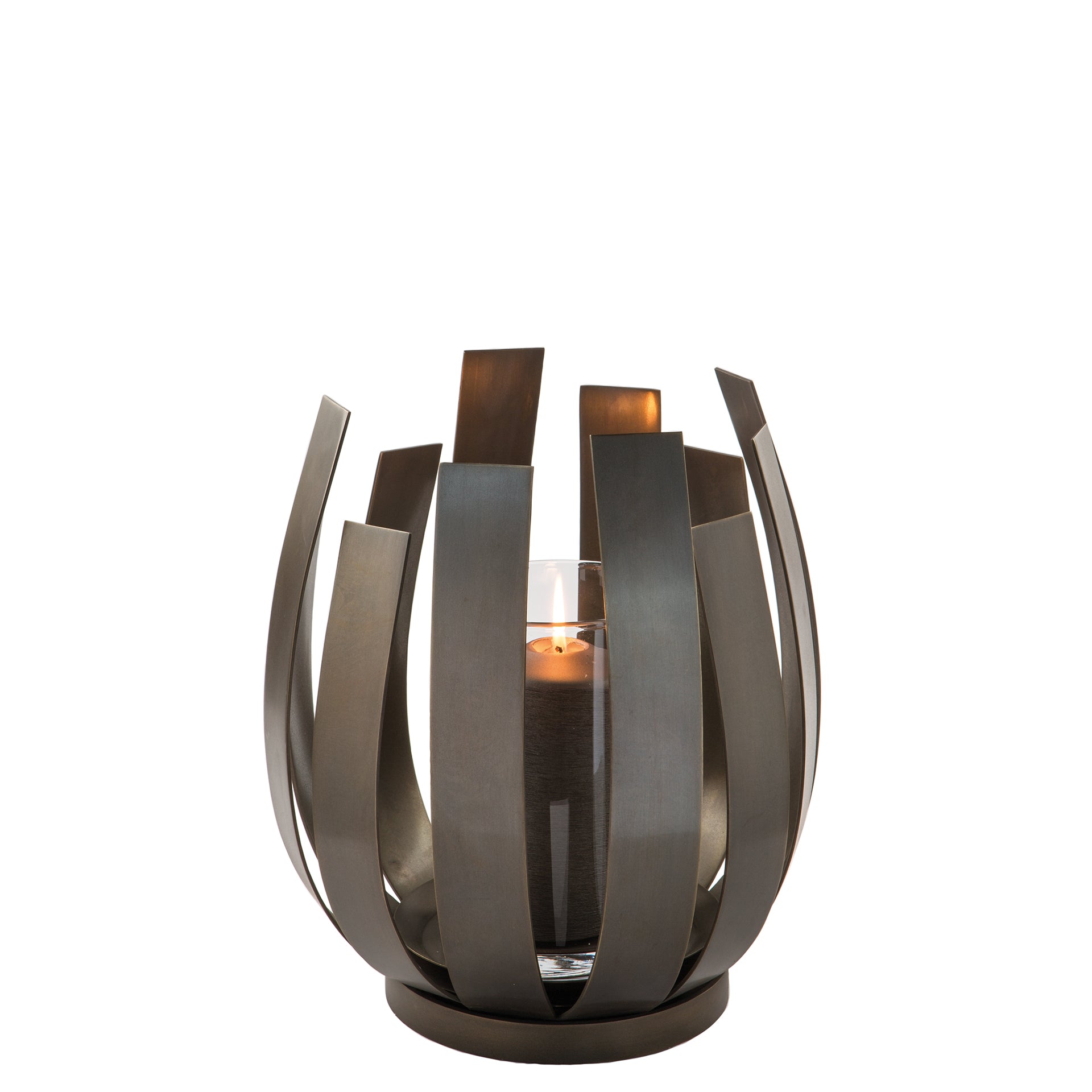 ORFEA Windlicht mit Glas antik bronze