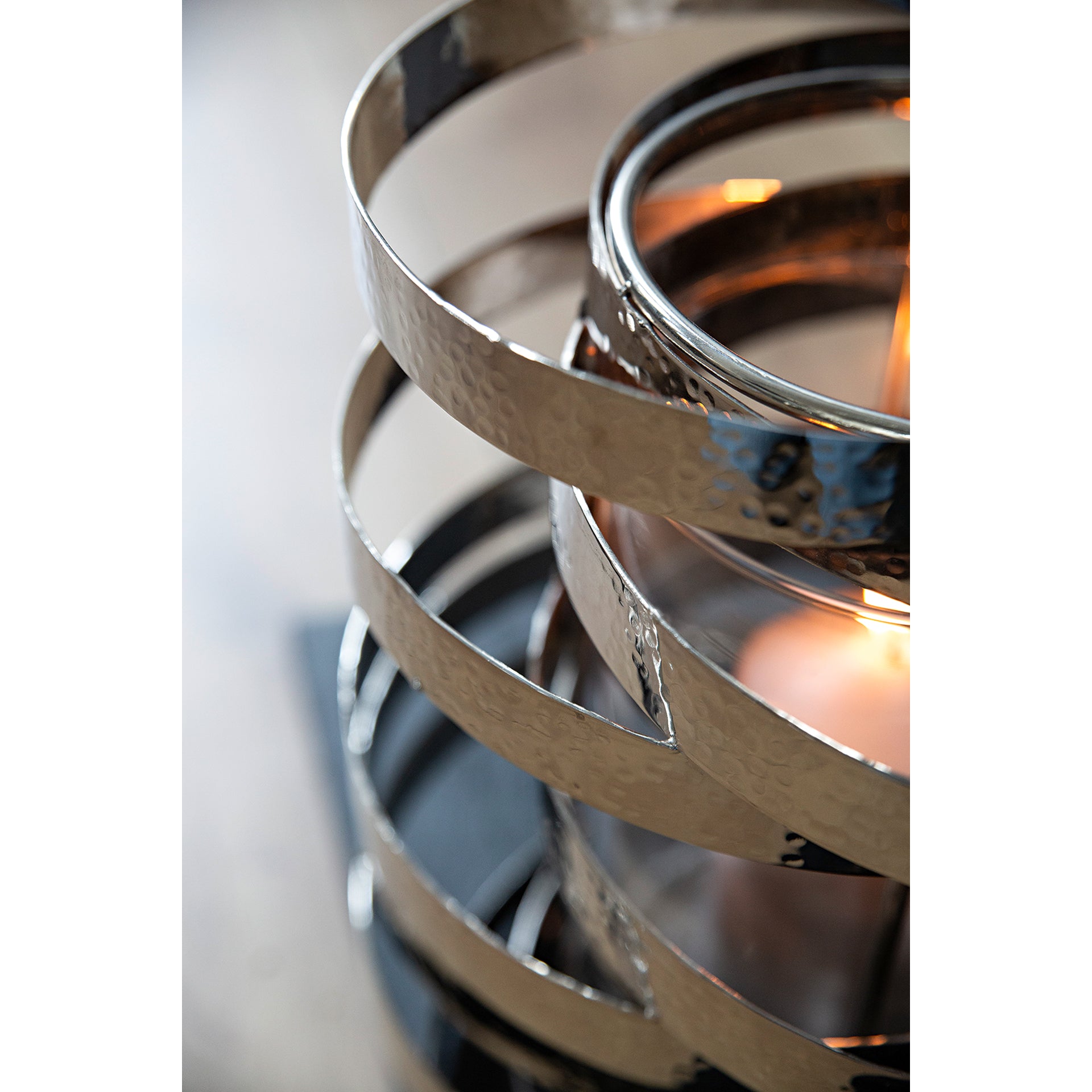 MIRAGE Windlicht mit Glas silberfarben