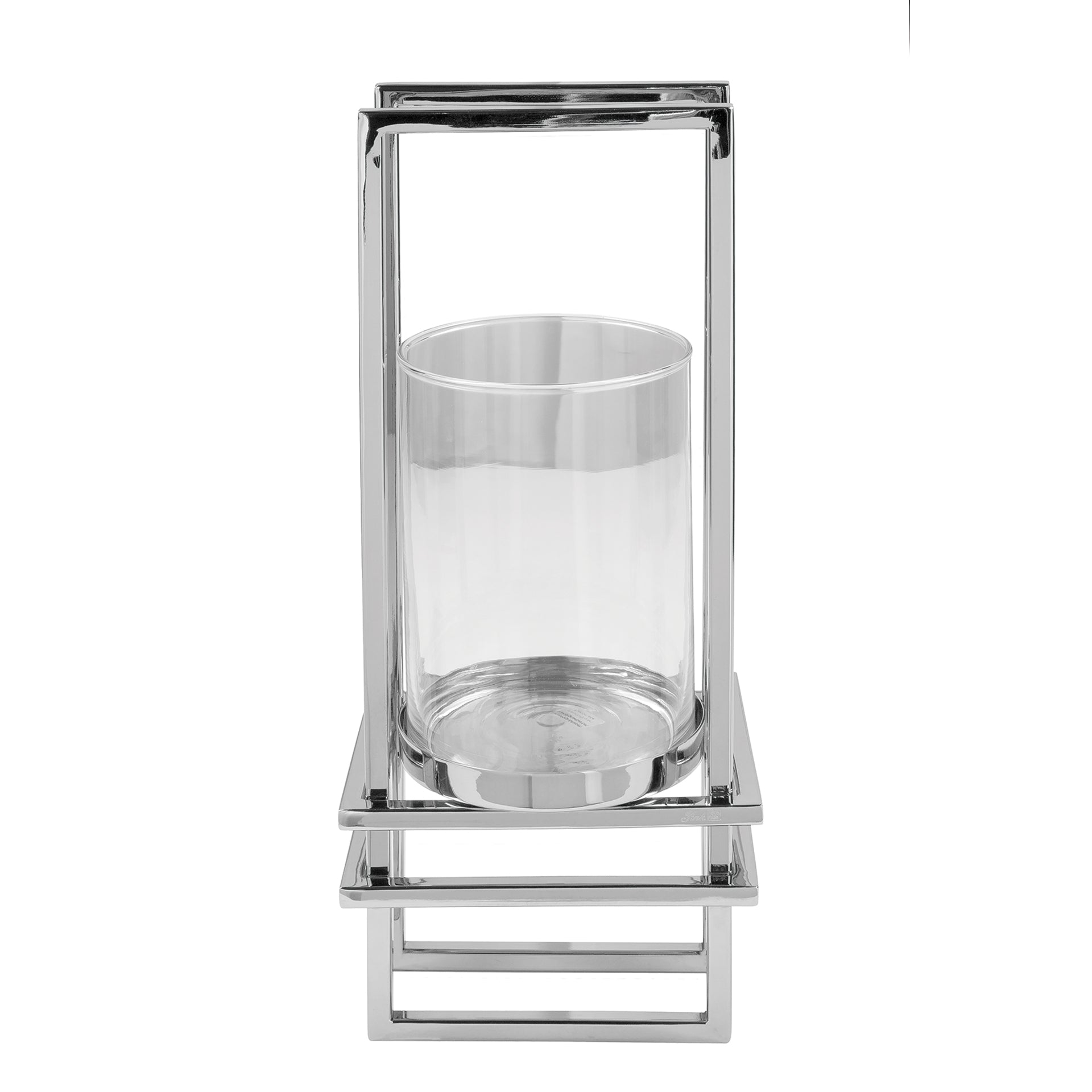 DUALIS Windlicht mit Glas silberfarben