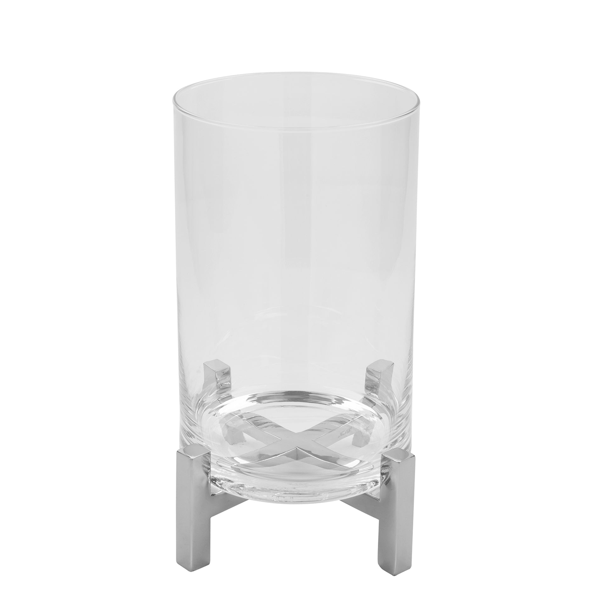 YONO Windlicht mit Glas silberfarben