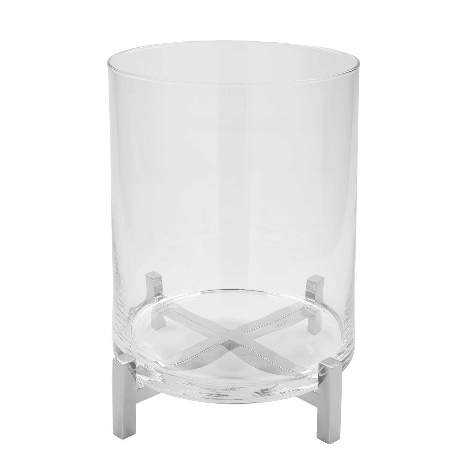 YONO Windlicht mit Glas silberfarben