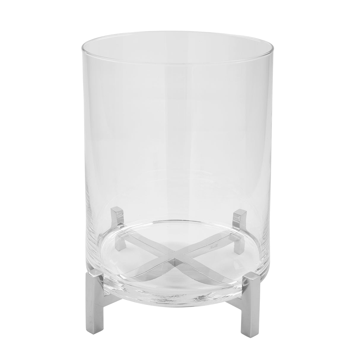 YONO Windlicht mit Glas silberfarben