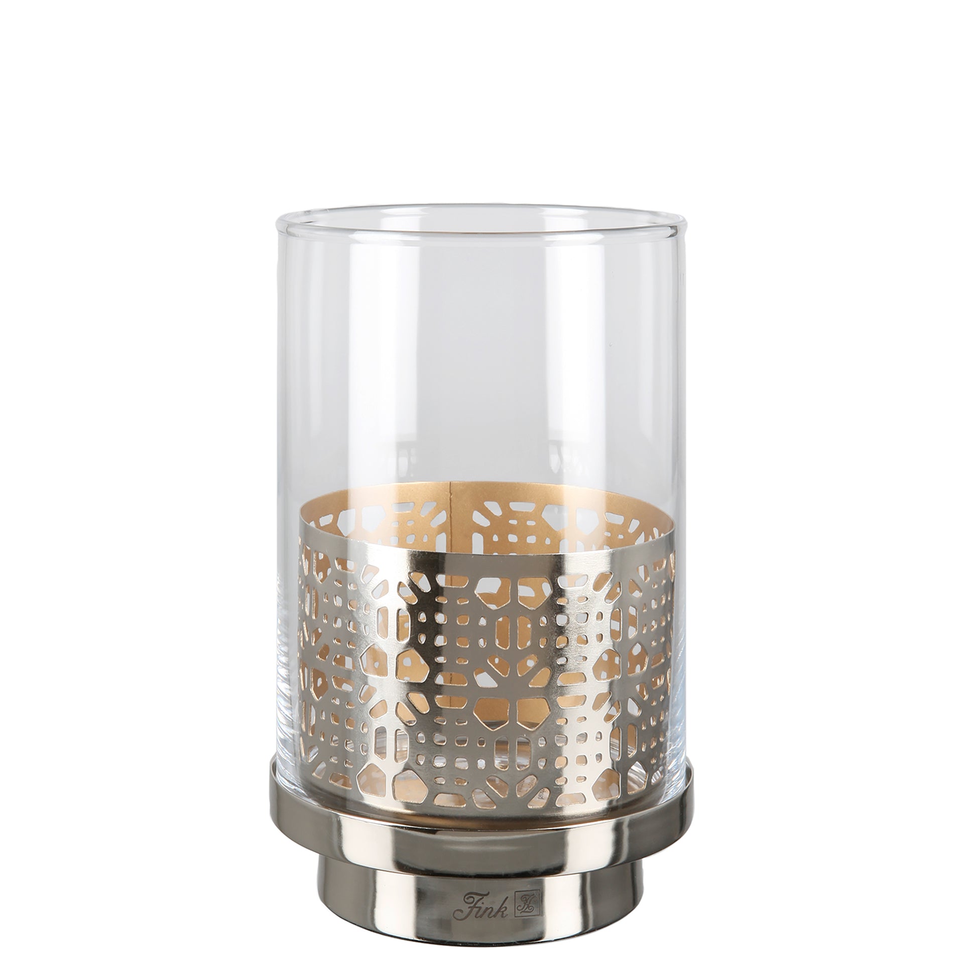 BIALA Windlicht mit Glas silberfarben