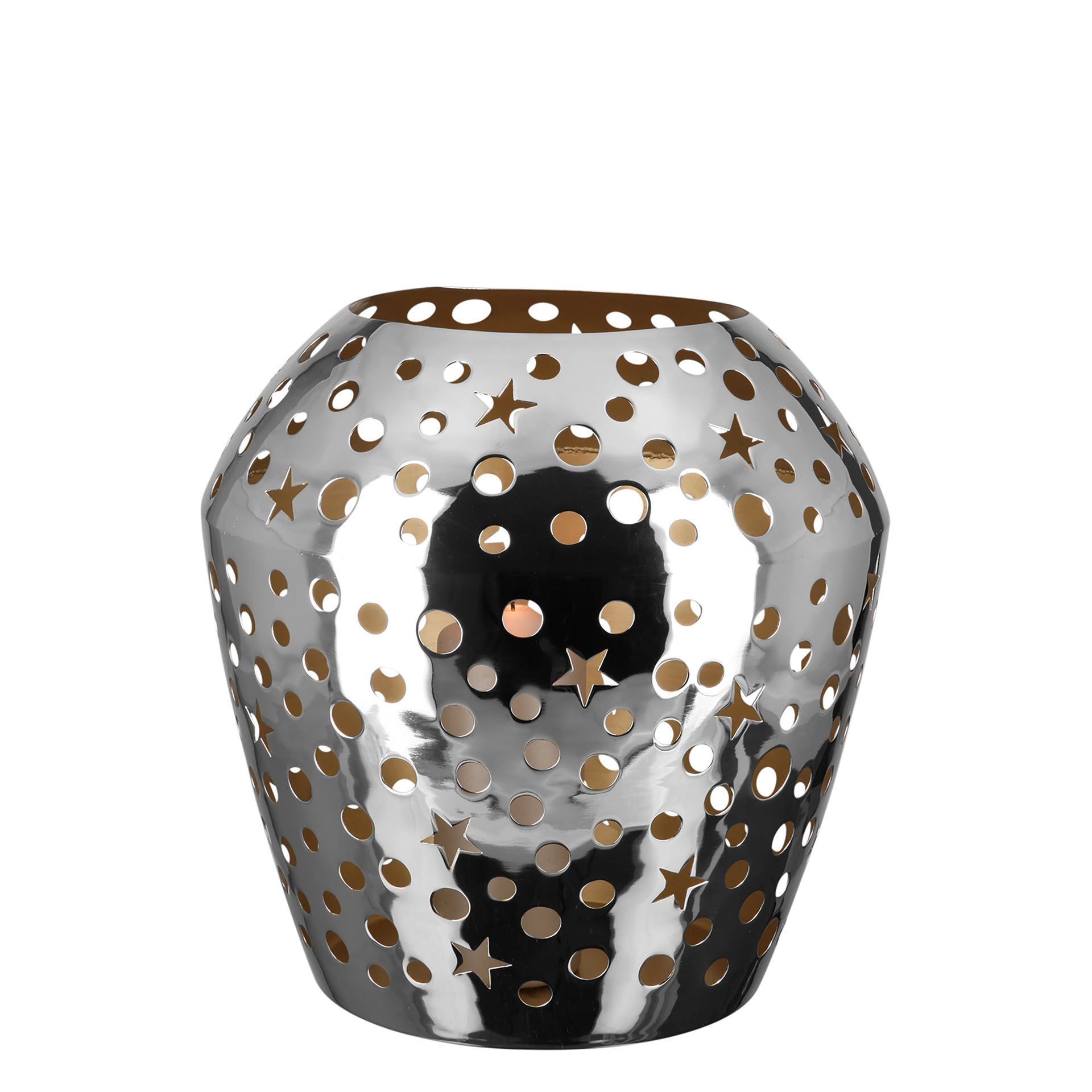 SHEILA Windlicht ohne Glas silberfarben