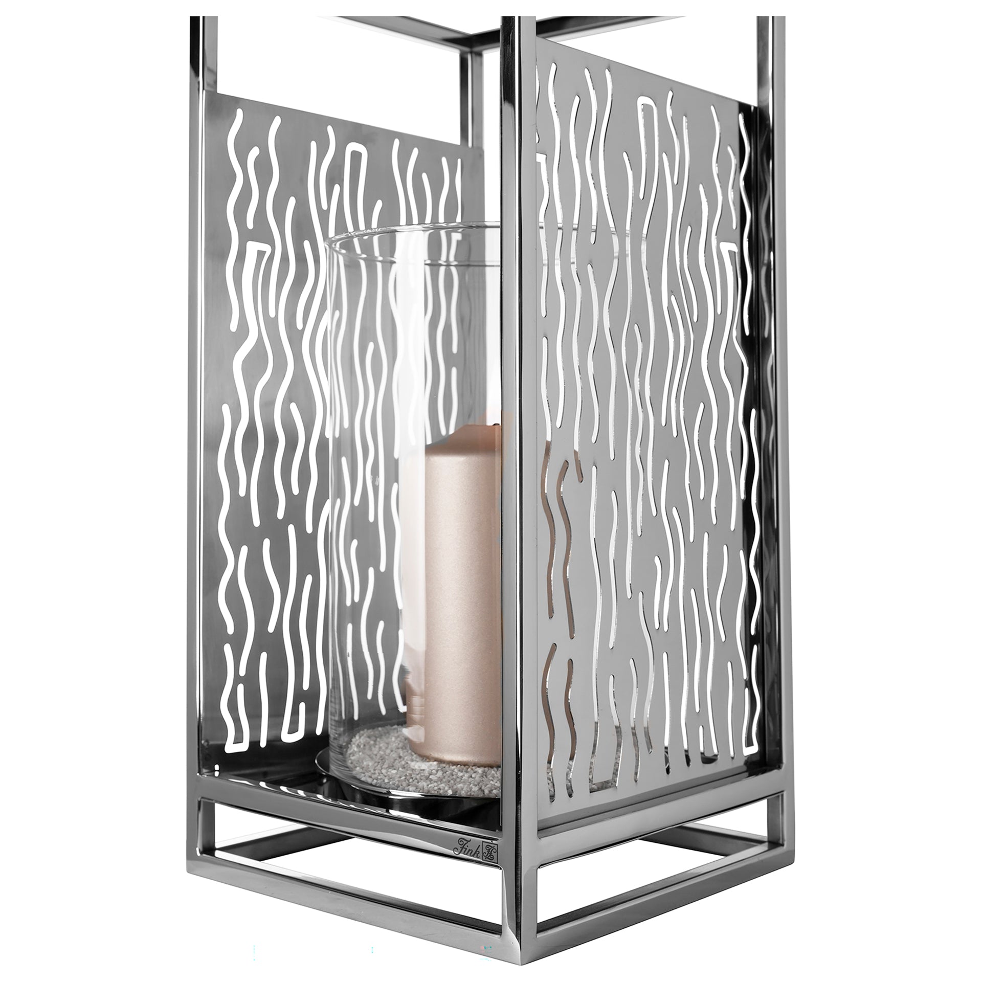 NICOSA Windlicht mit Glas silberfarben