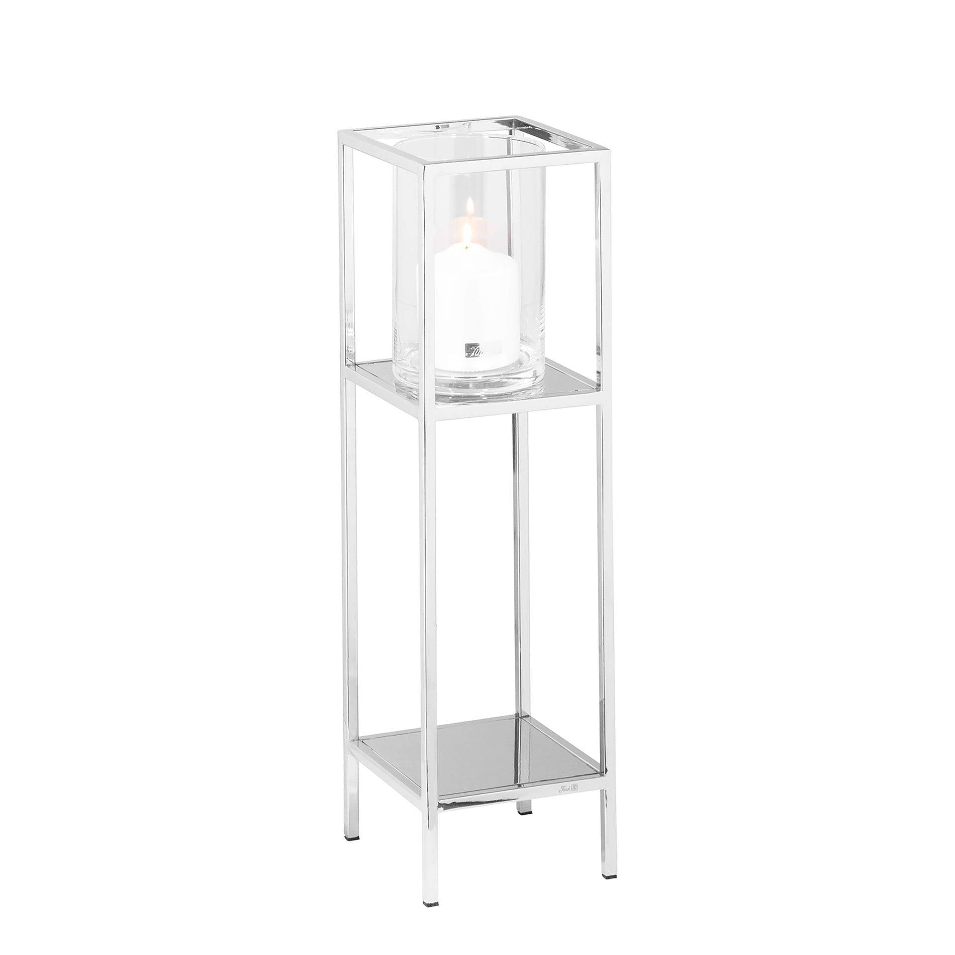 LEXA Windlicht mit Glas silberfarben