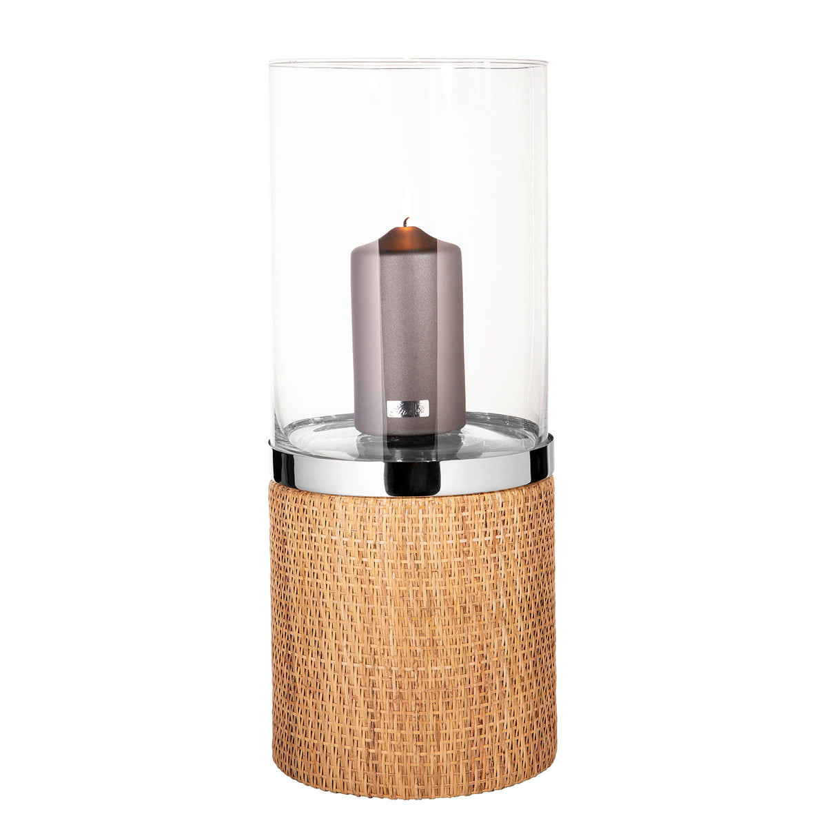 CATANIA Windlicht mit Glas silberfarben