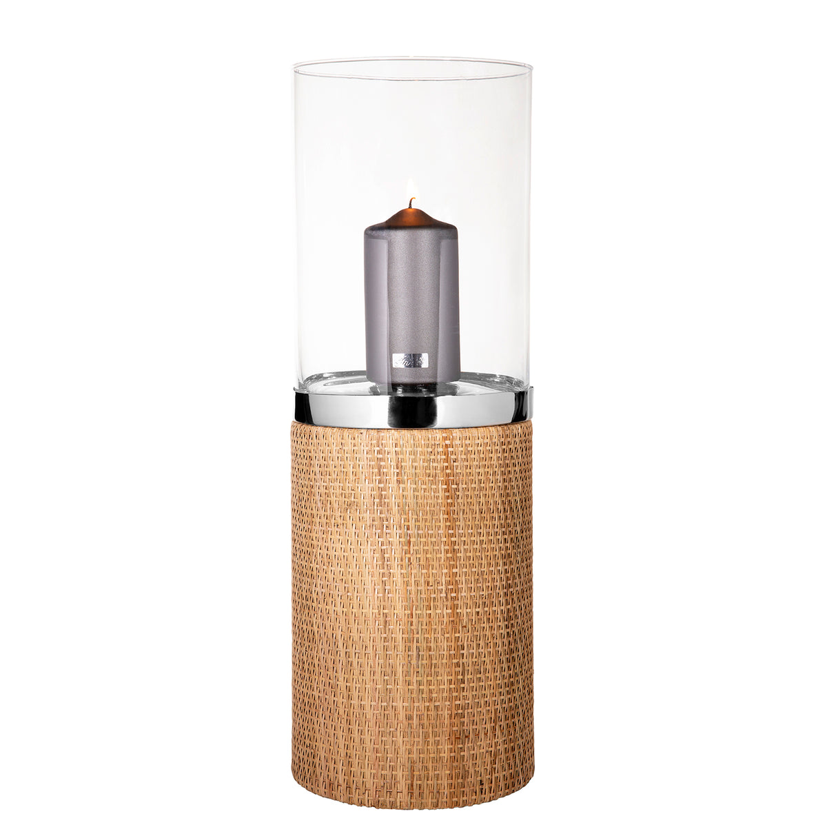 CATANIA Windlicht mit Glas silberfarben