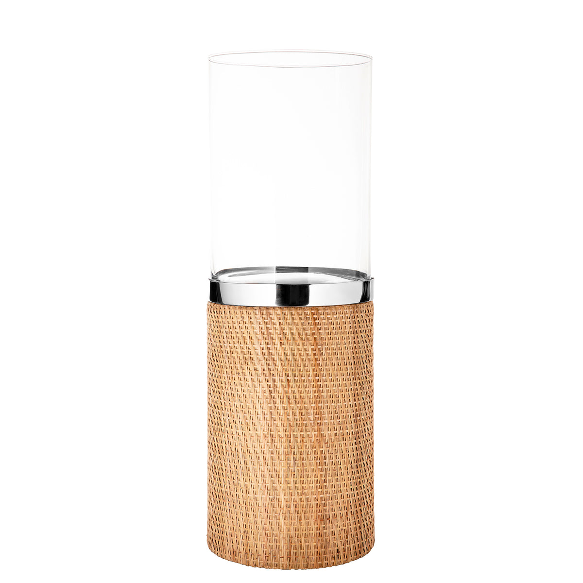 CATANIA Windlicht mit Glas silberfarben