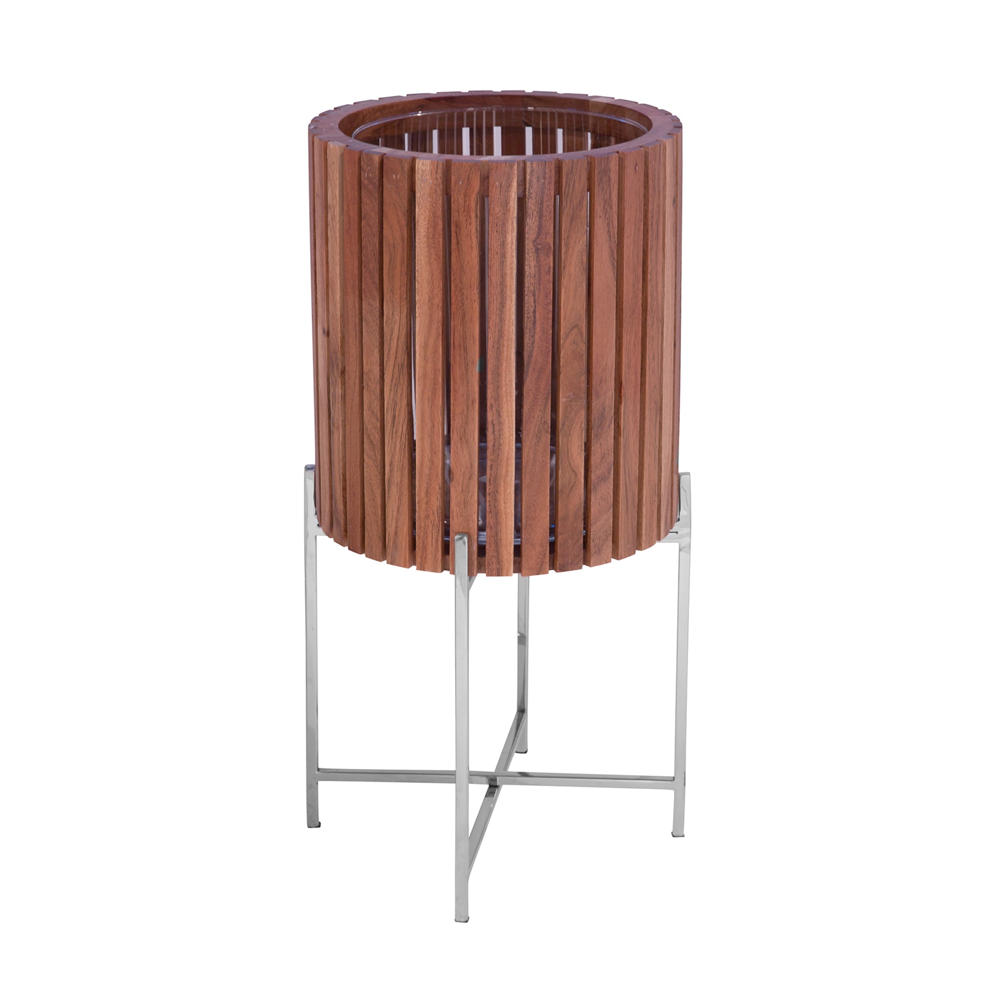 BERKLEY Windlicht ohne Glas silberfarben