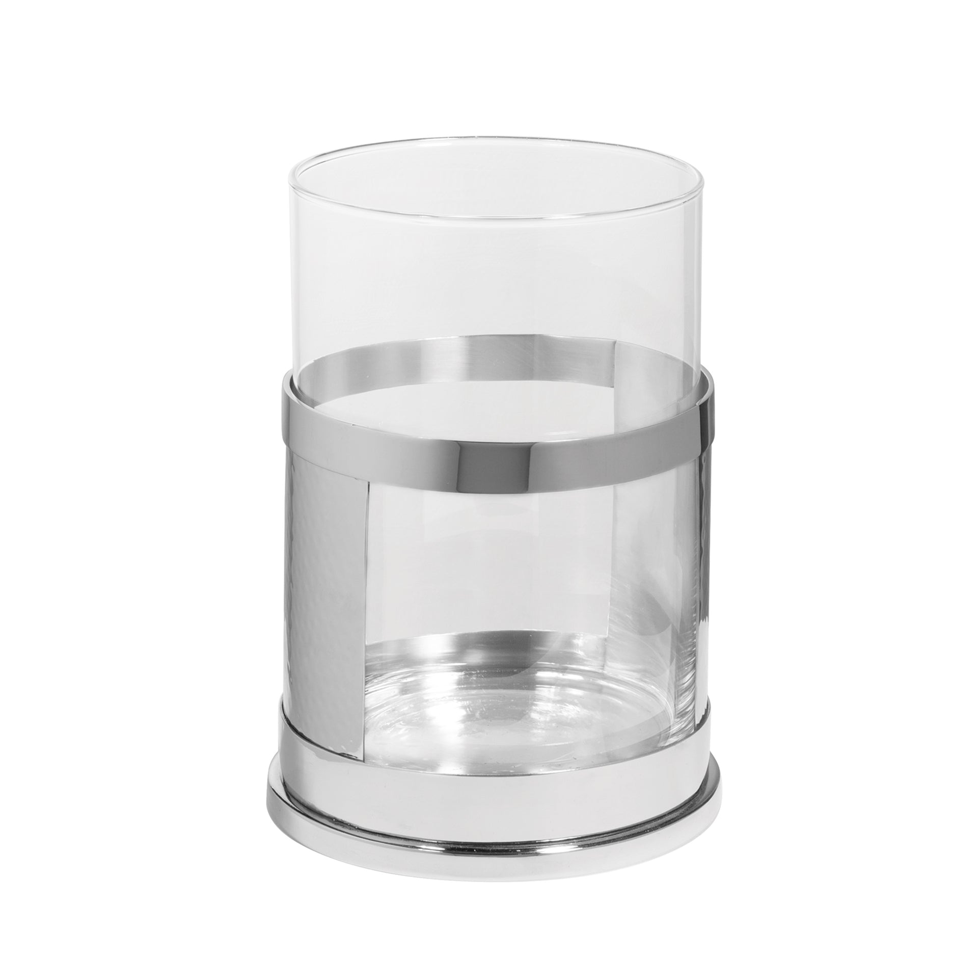 DOMO Windlicht mit Glas silberfarben