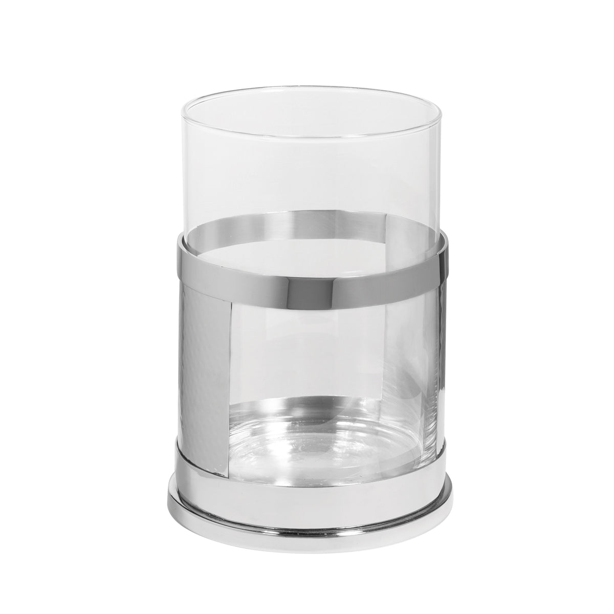 DOMO Windlicht mit Glas silberfarben