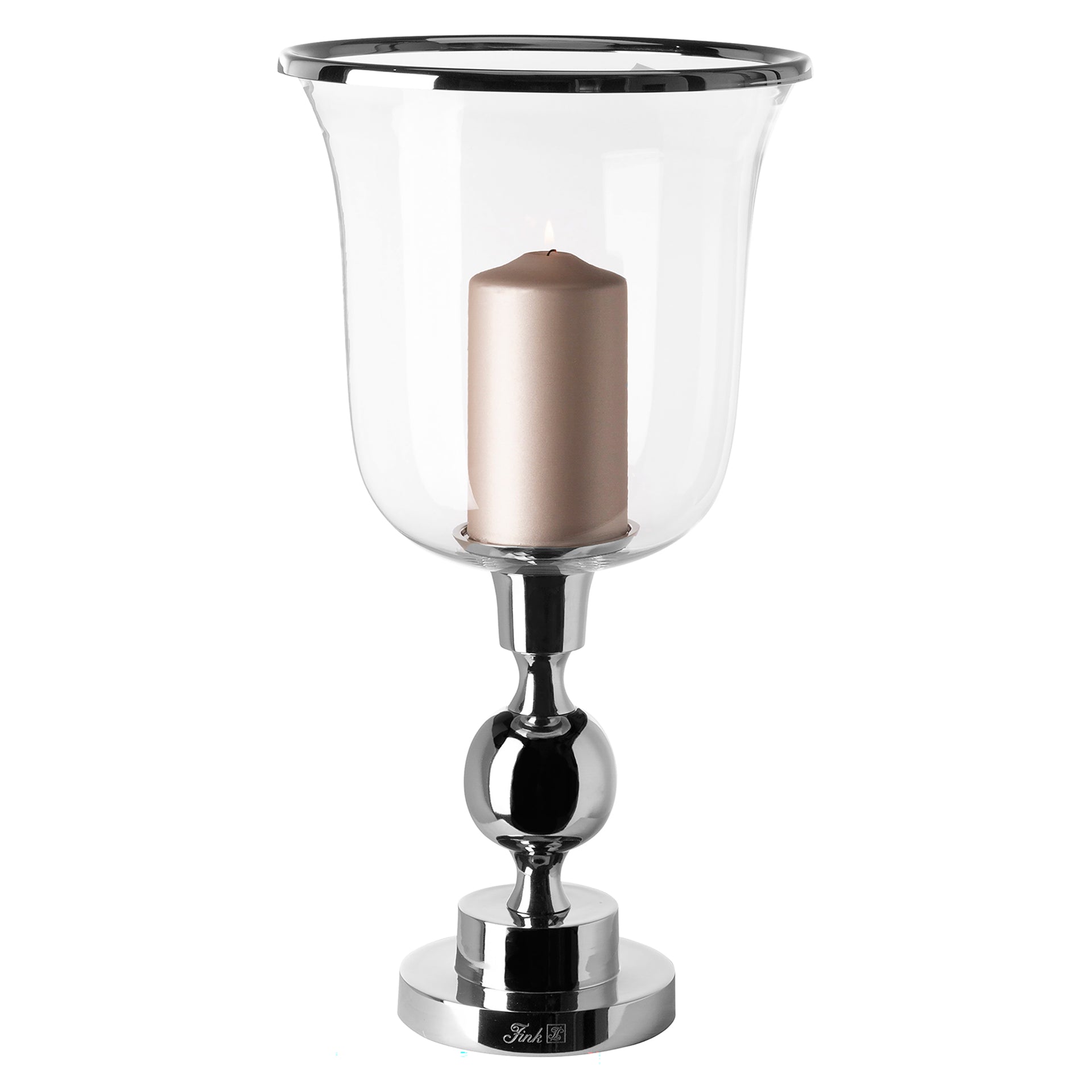 SAMANTA Windlicht mit Glas silberfarben