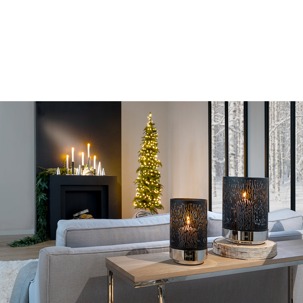 MARIAN Windlicht ohne Glas silberfarben