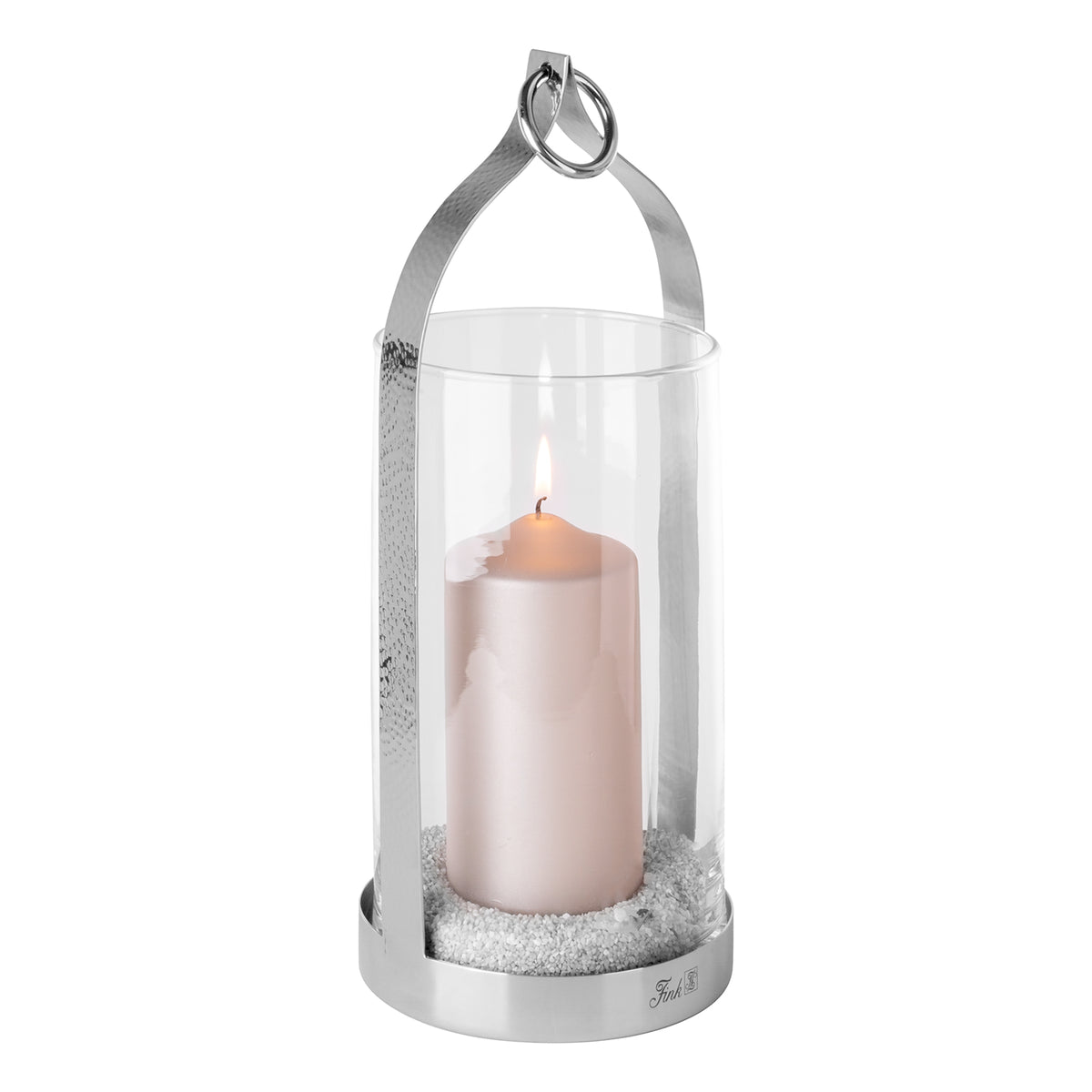 LONIDA Windlicht mit Glas silberfarben