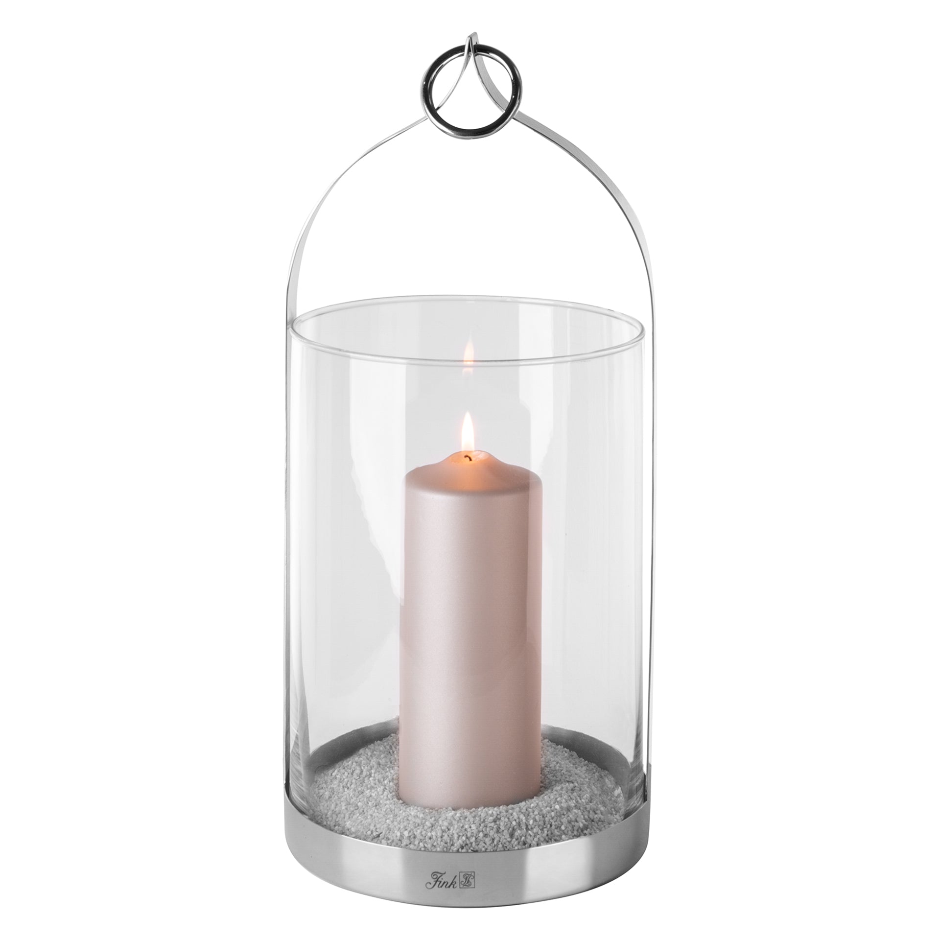 LONIDA Windlicht mit Glas silberfarben