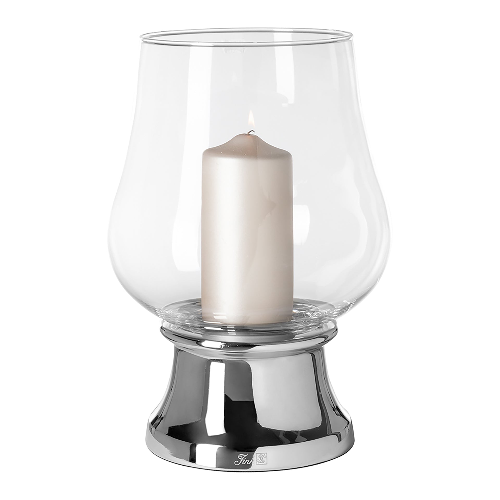 PALINA Windlicht mit Glas silberfarben