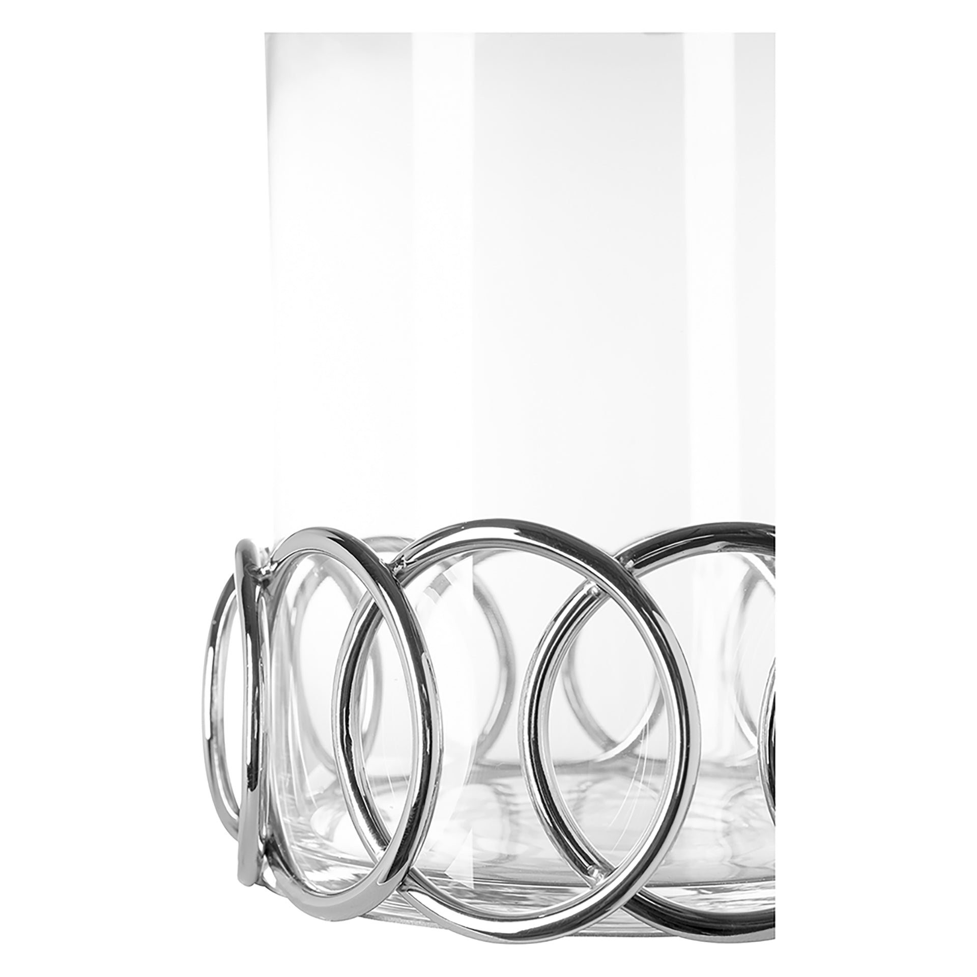 JUWEL Windlicht mit Glas silberfarben