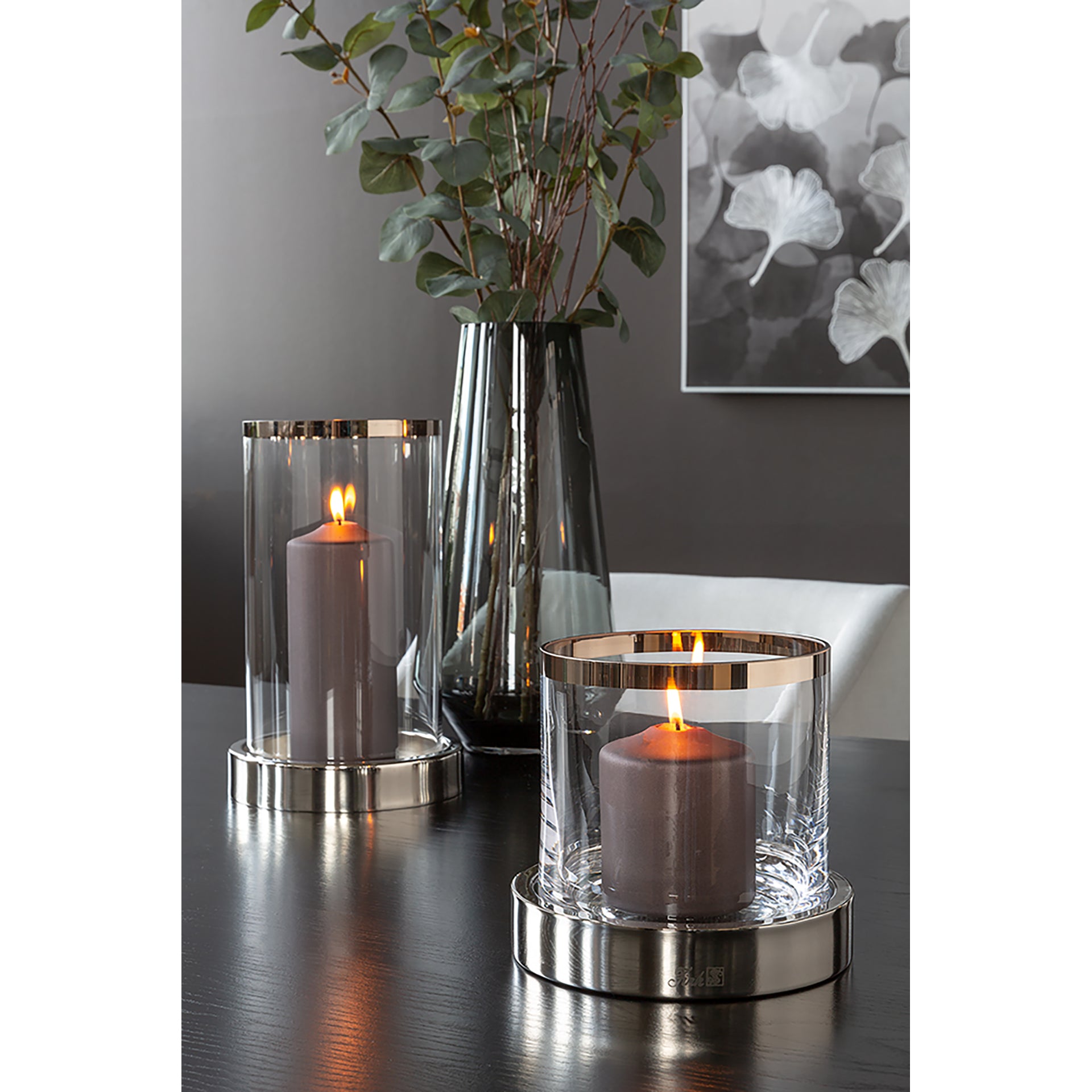 EMPIRE Windlicht silberfarben