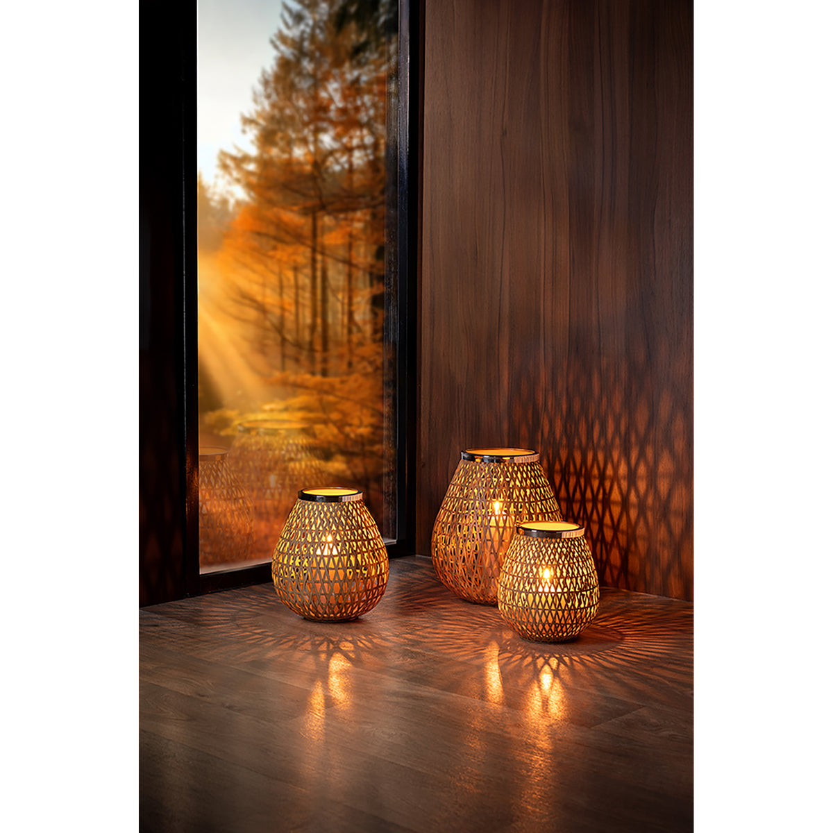 SHONA Windlicht ohne Glas natur