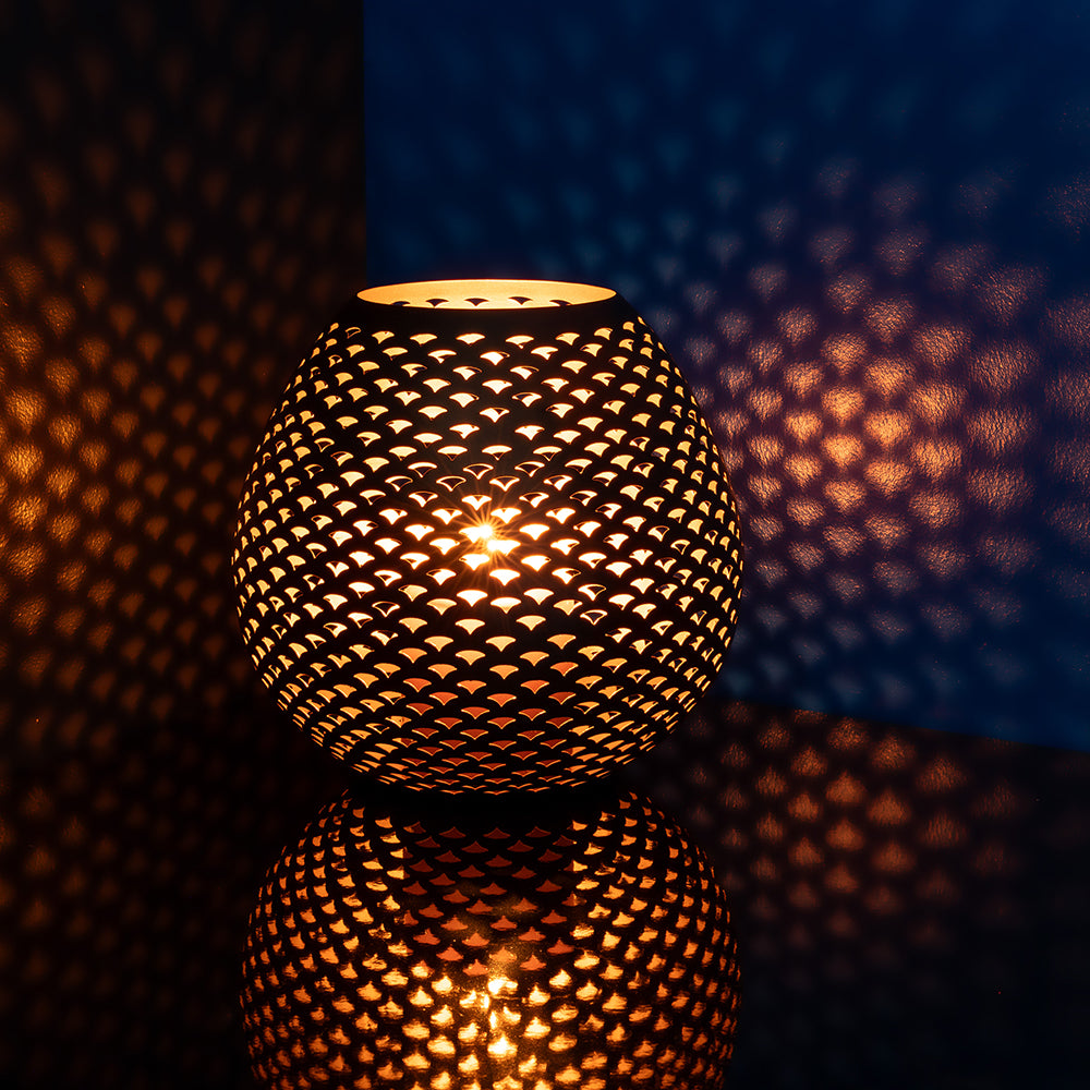 PALERA Windlicht ohne Glas goldfarben
