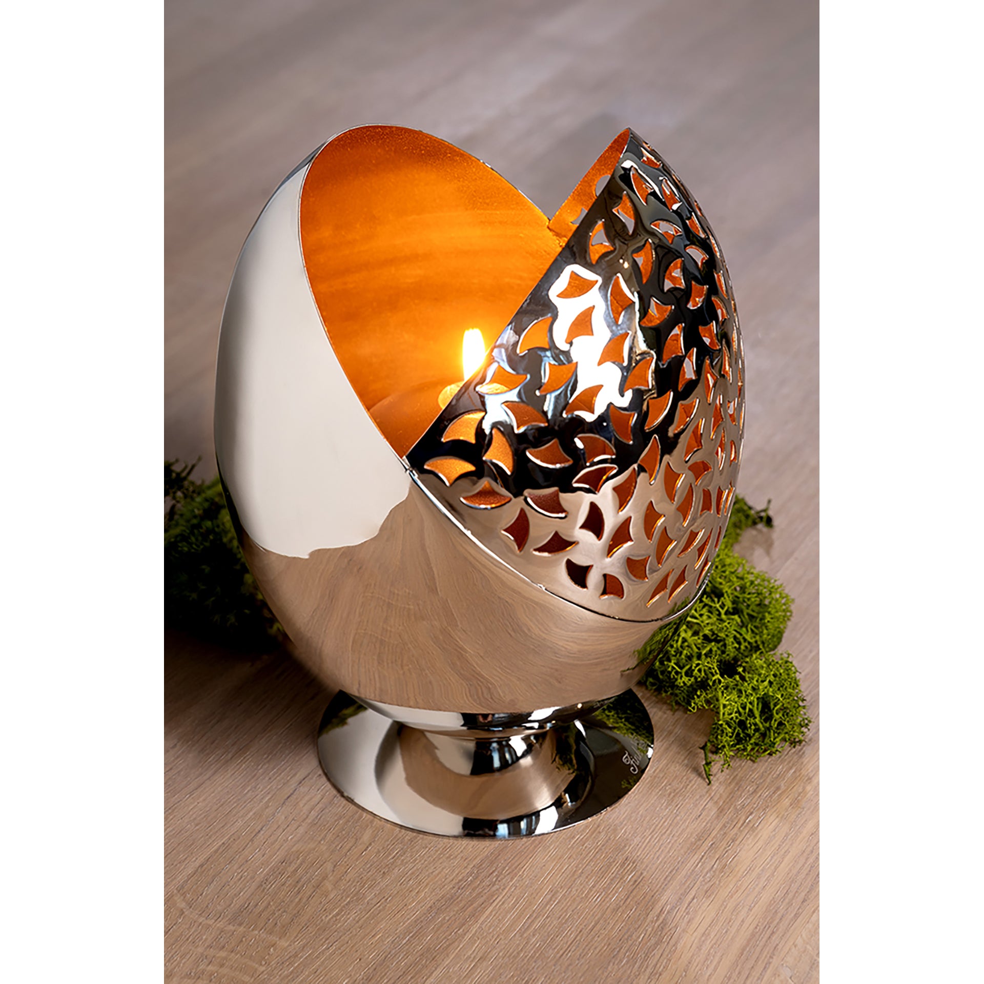 PURIA Windlicht ohne Glas goldfarben