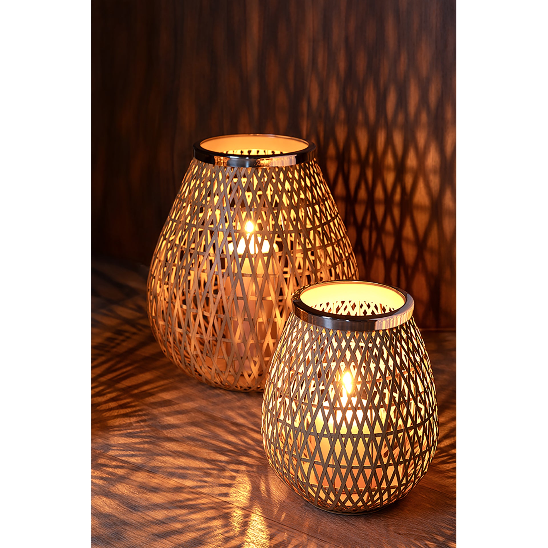 SHONA Windlicht ohne Glas natur