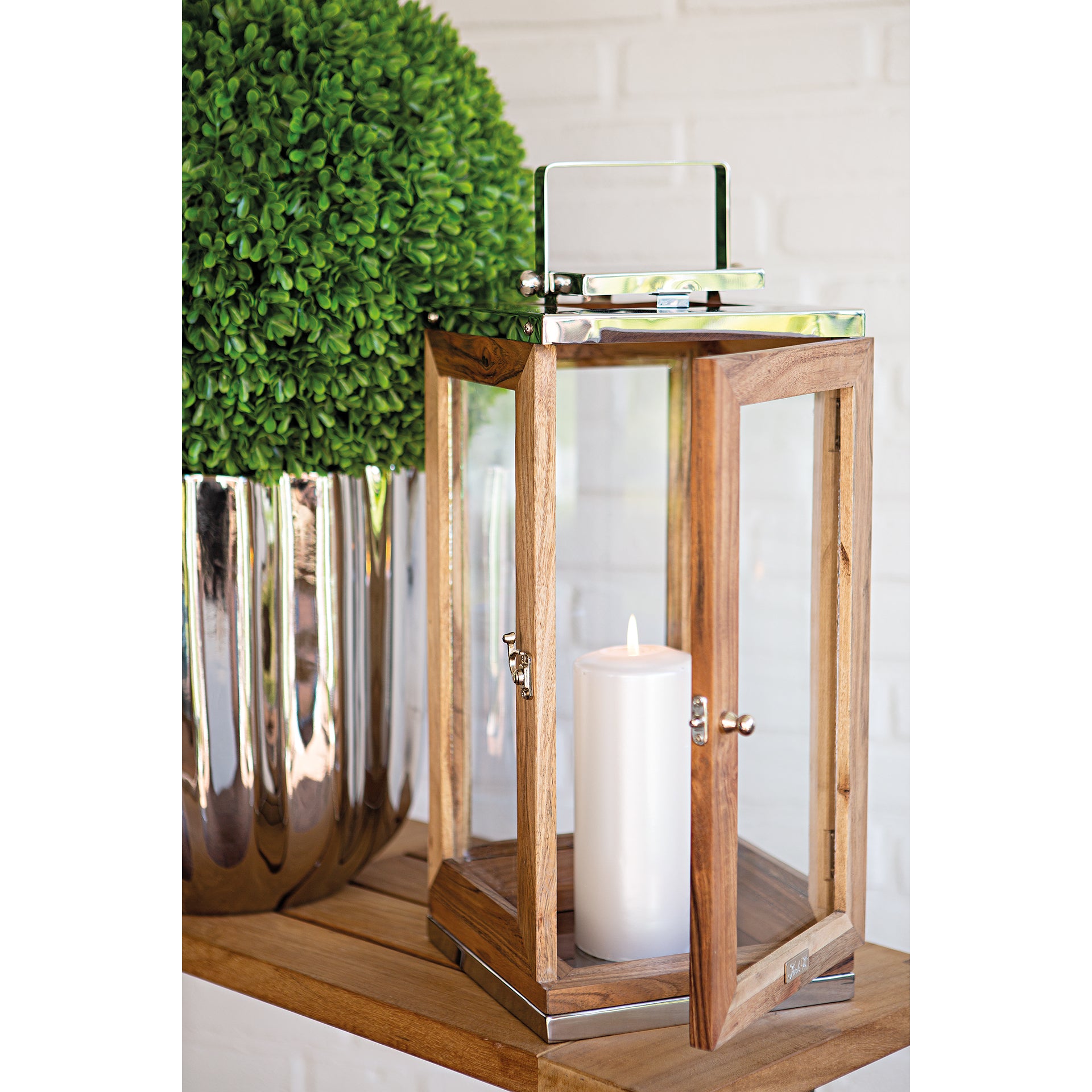 TOLEDO Laterne silberfarben