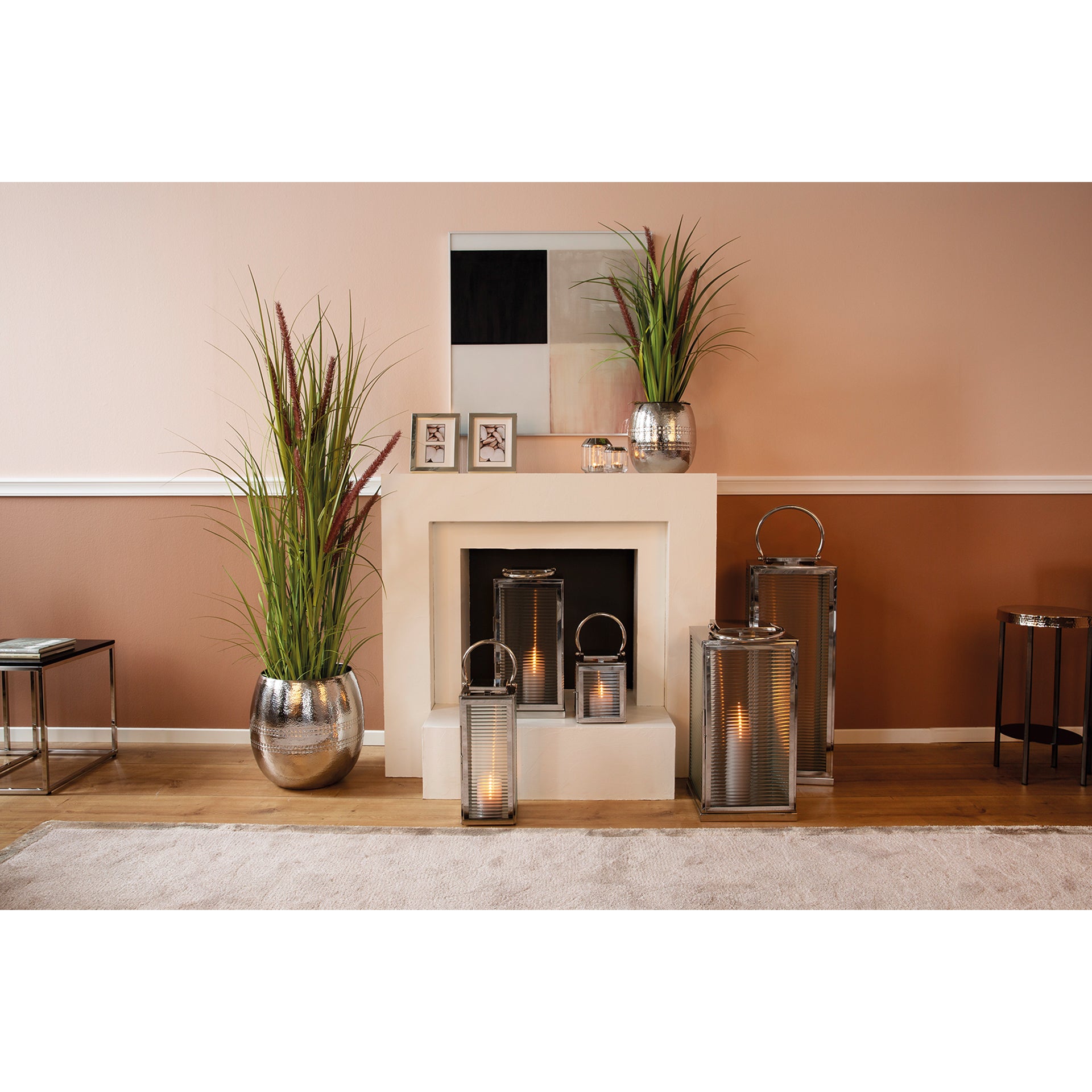 MALAGA Laternen silberfarben