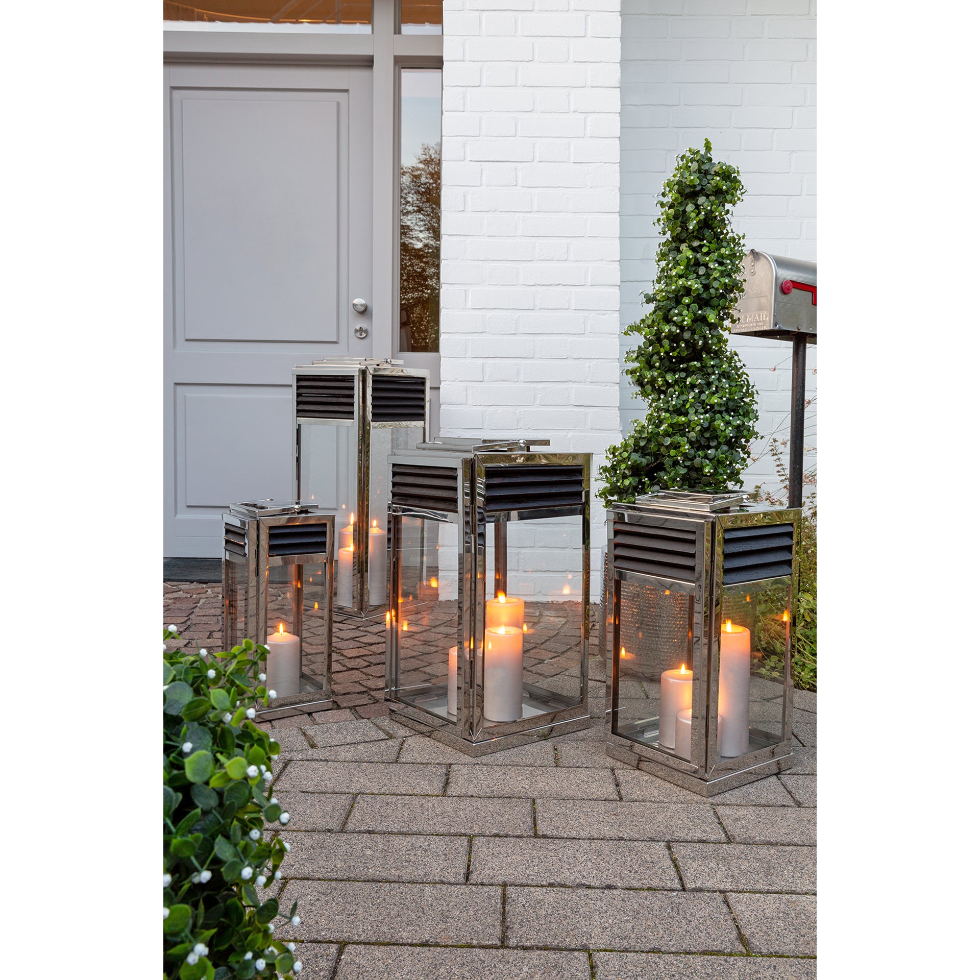 GENUA Laterne silberfarben