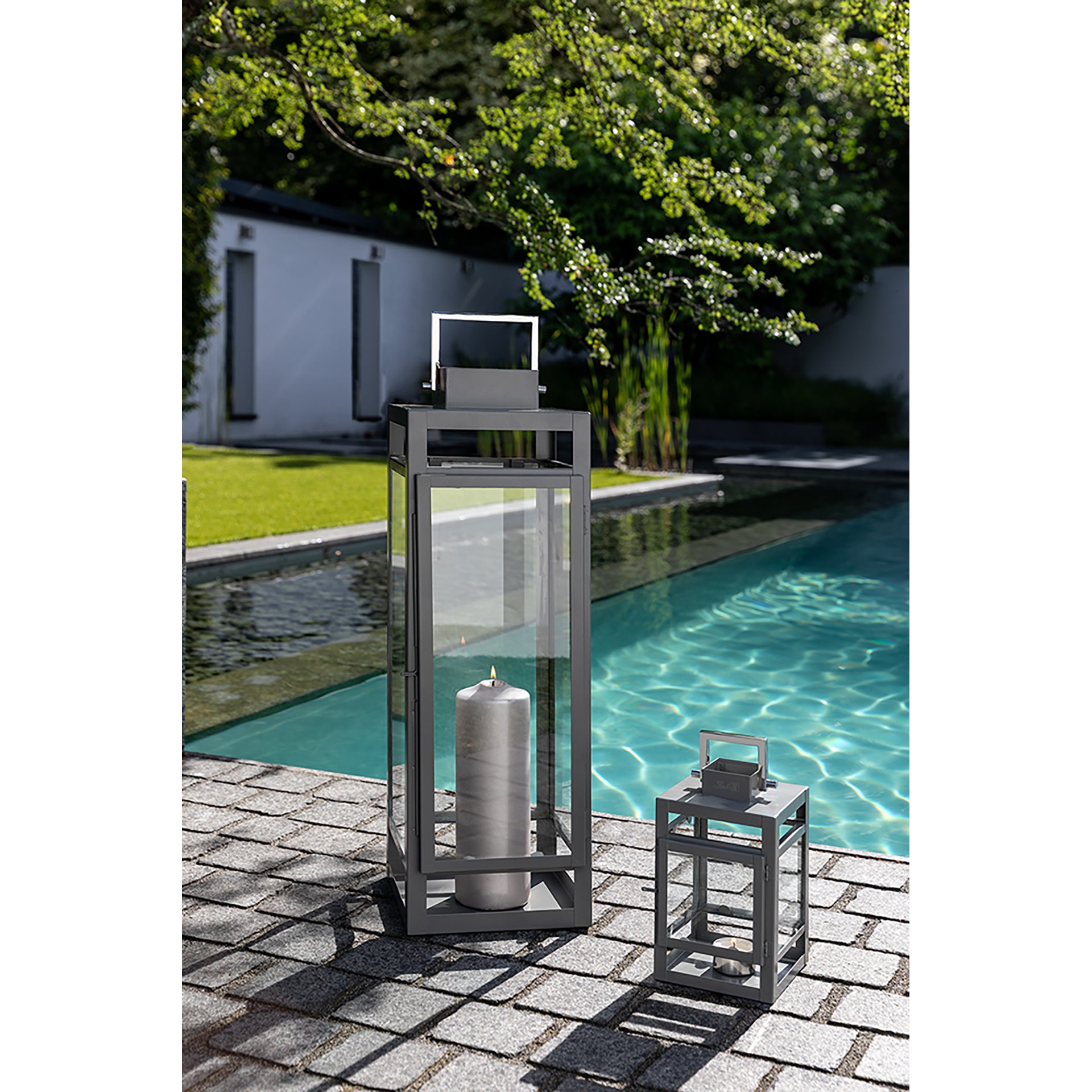 KENIA Laterne hellgrau