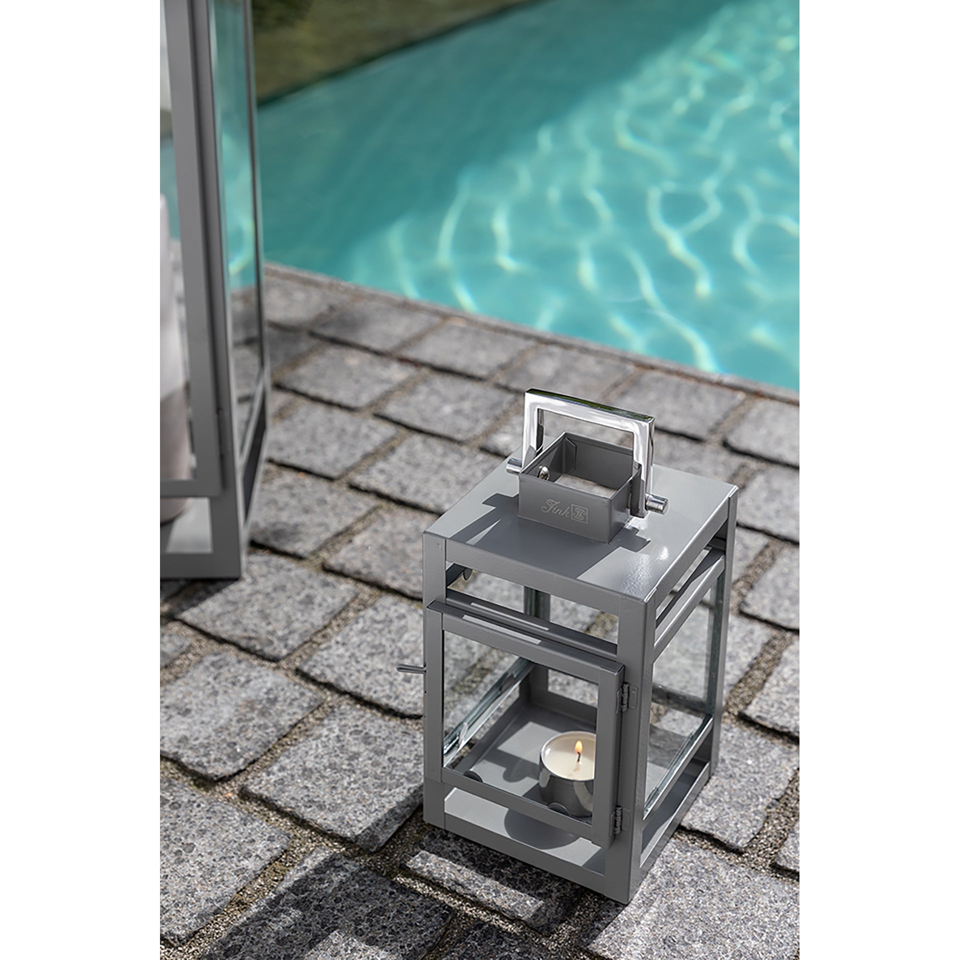 KENIA Laterne hellgrau