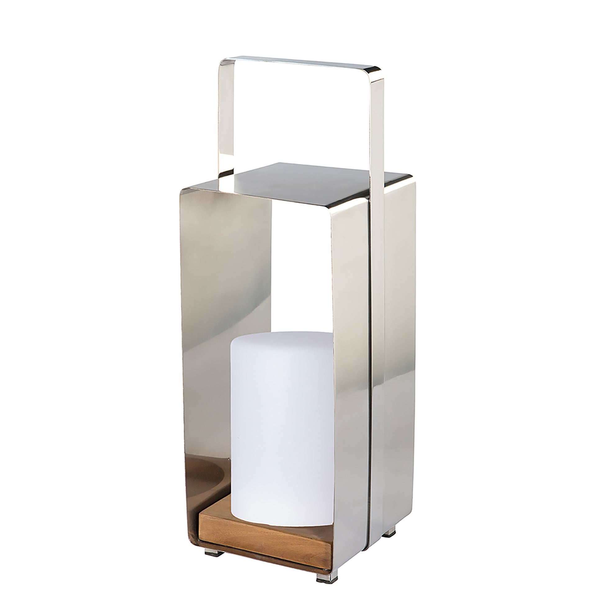 MAGNUS Laterne mit LED Zylinder matt silber