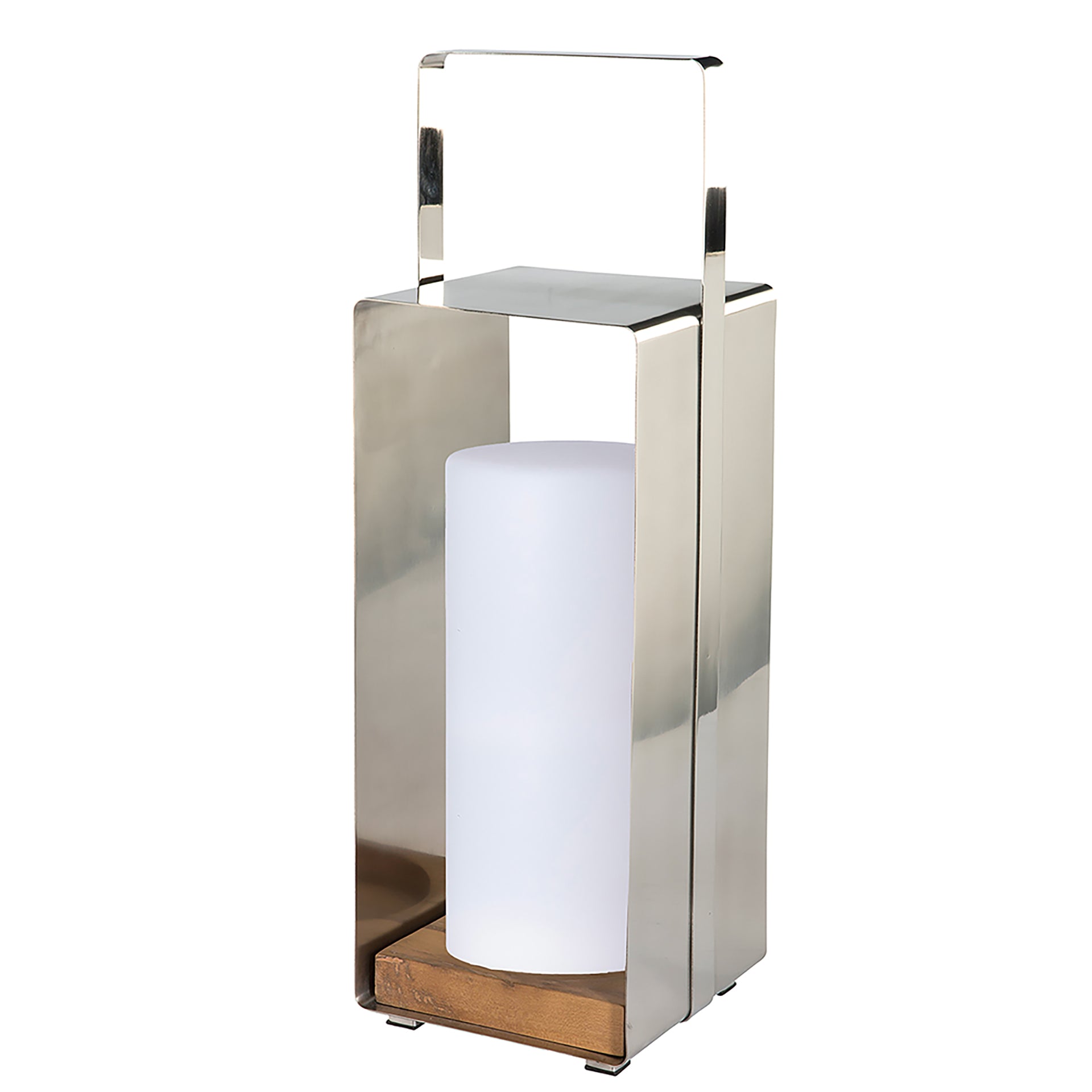 MAGNUS Laterne mit LED Zylinder matt silber