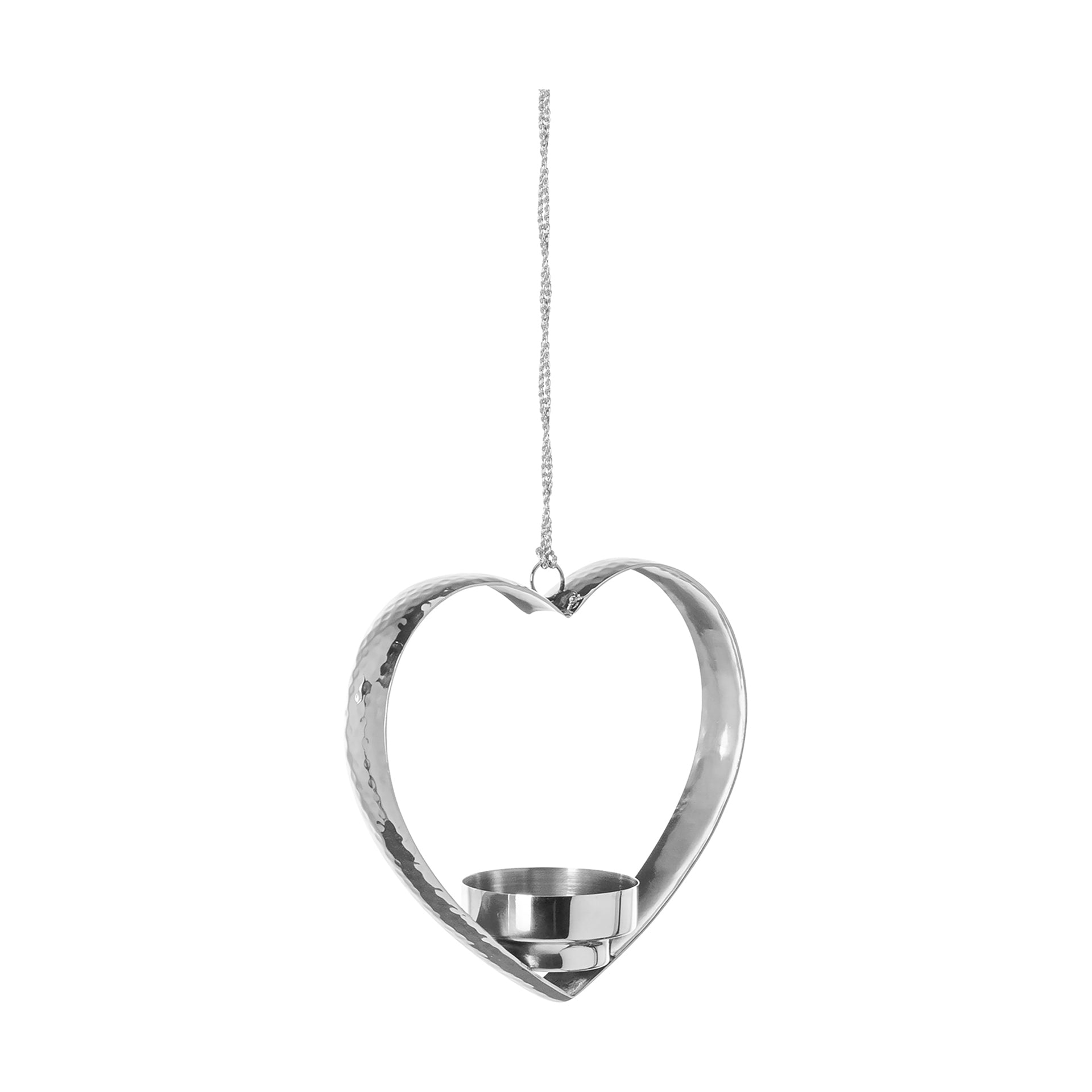 DOREA Teelichthalter Herz, zum Hängen silberfarben