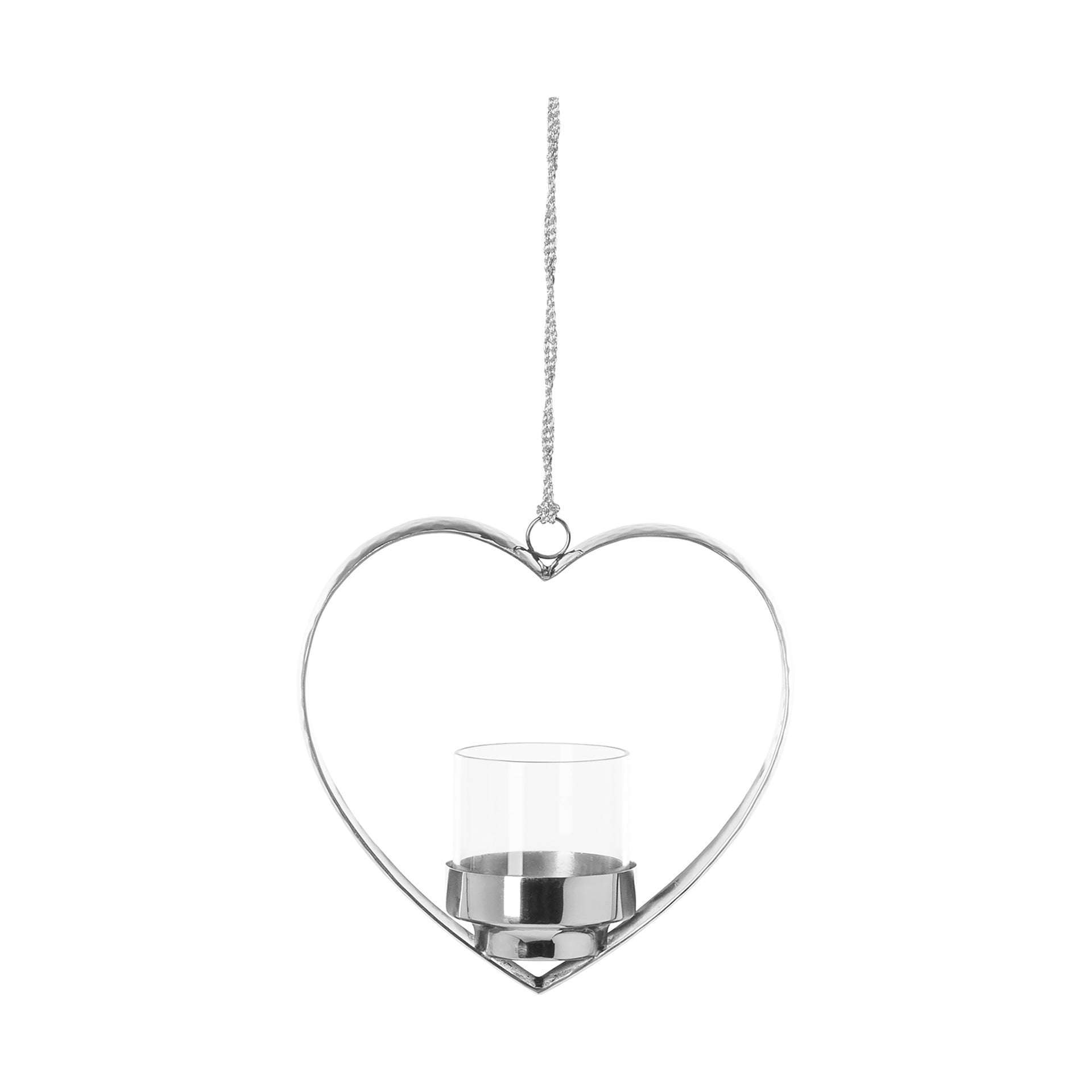 DOREA Teelichthalter Herz, zum Hängen silberfarben