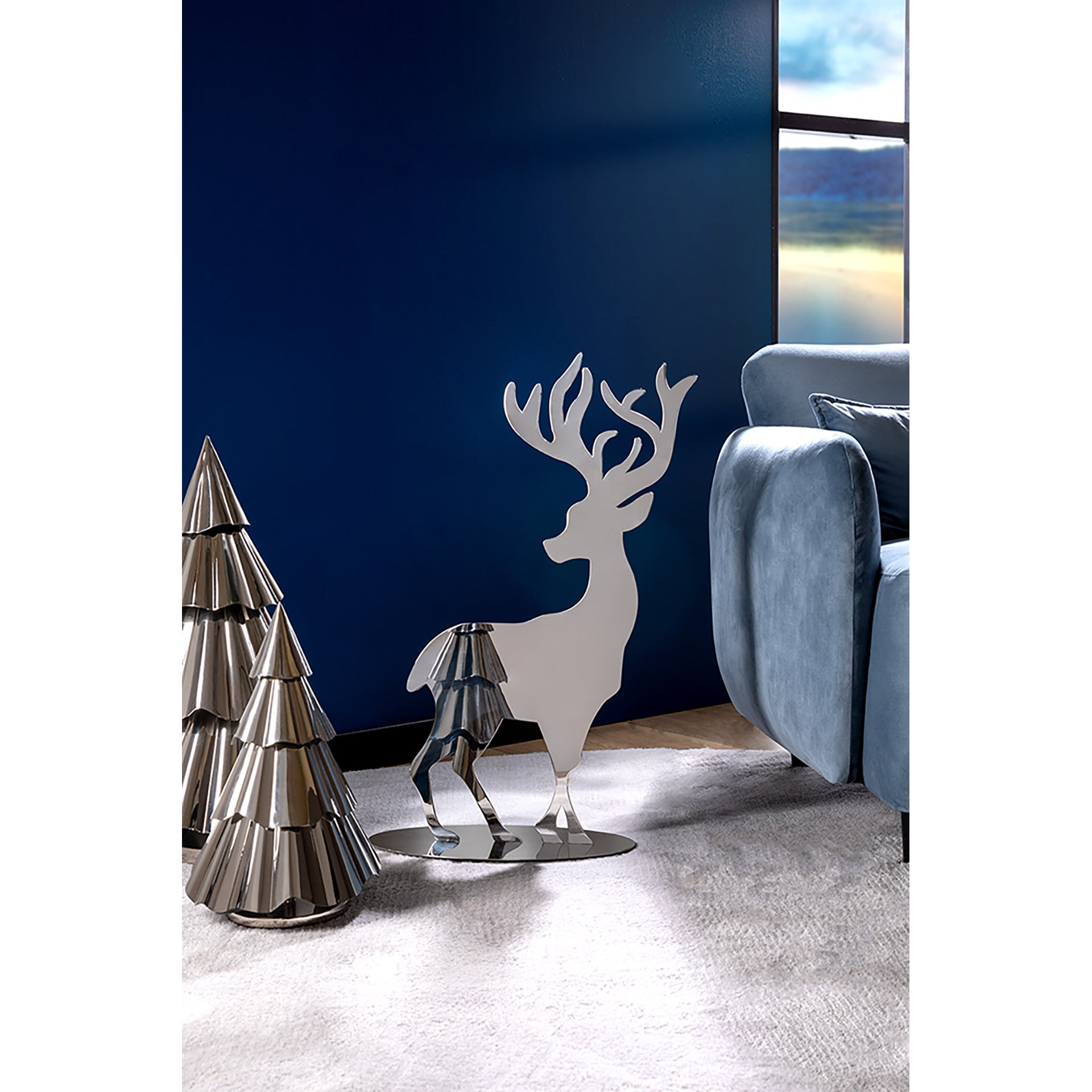 JASPER Deko Hirsch silberfarben