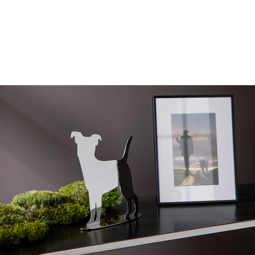 RUSSEL Deko Hund silberfarben