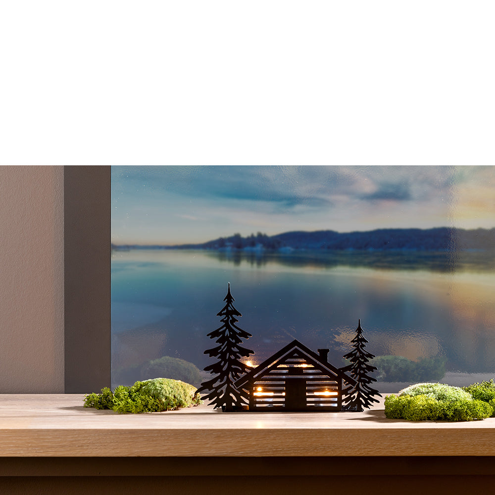 CHALET Deko Haus schwarz