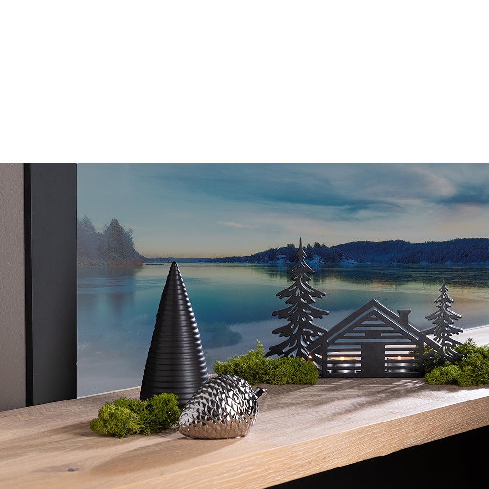 CHALET Deko Haus schwarz