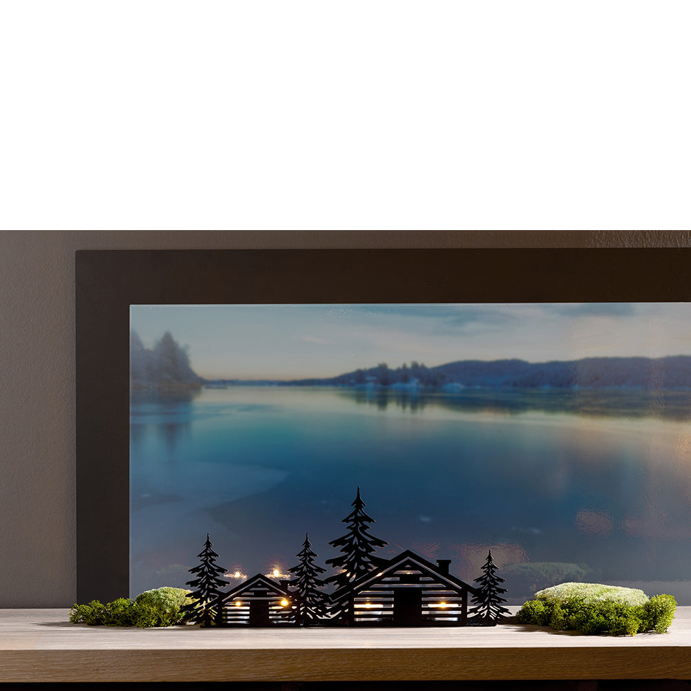 CHALET Deko Haus schwarz