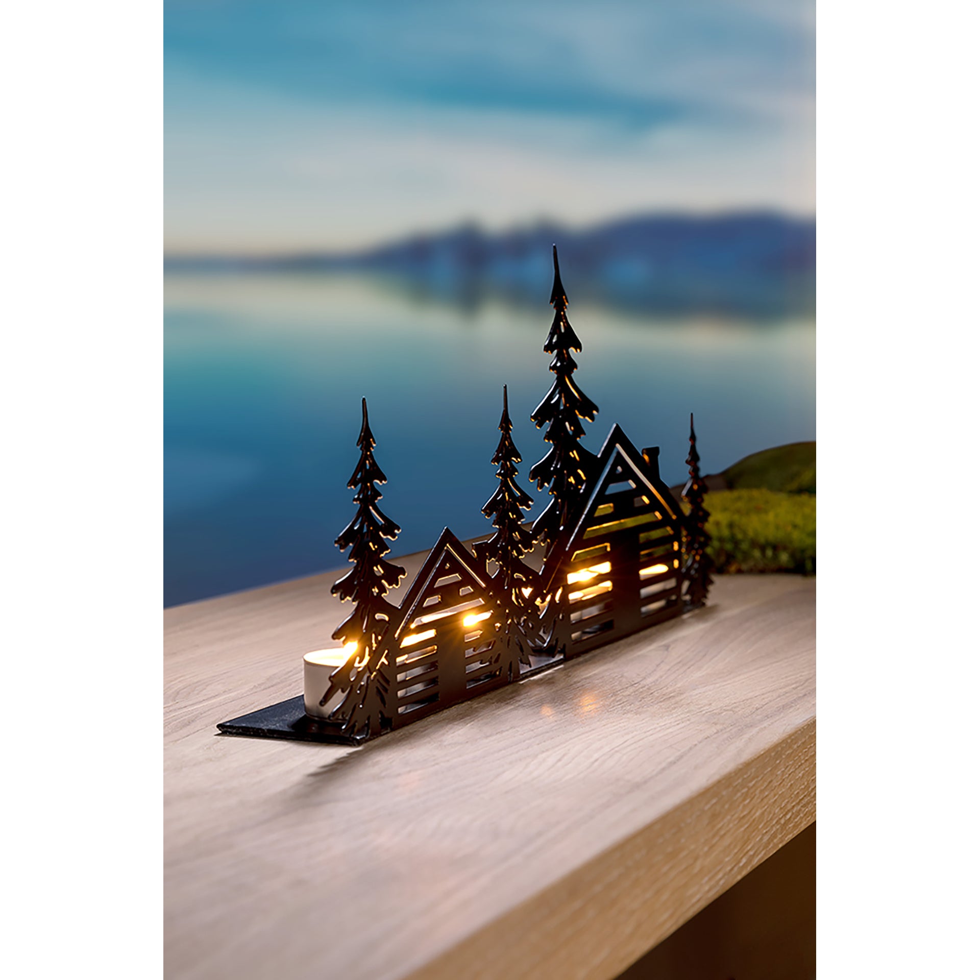 CHALET Deko Haus schwarz