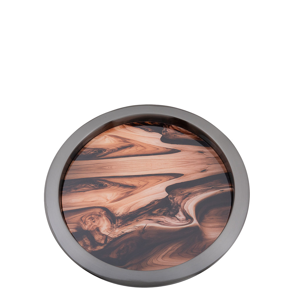 TOLERANCE Tablett mit bedruckter Glaseinlage schwarz