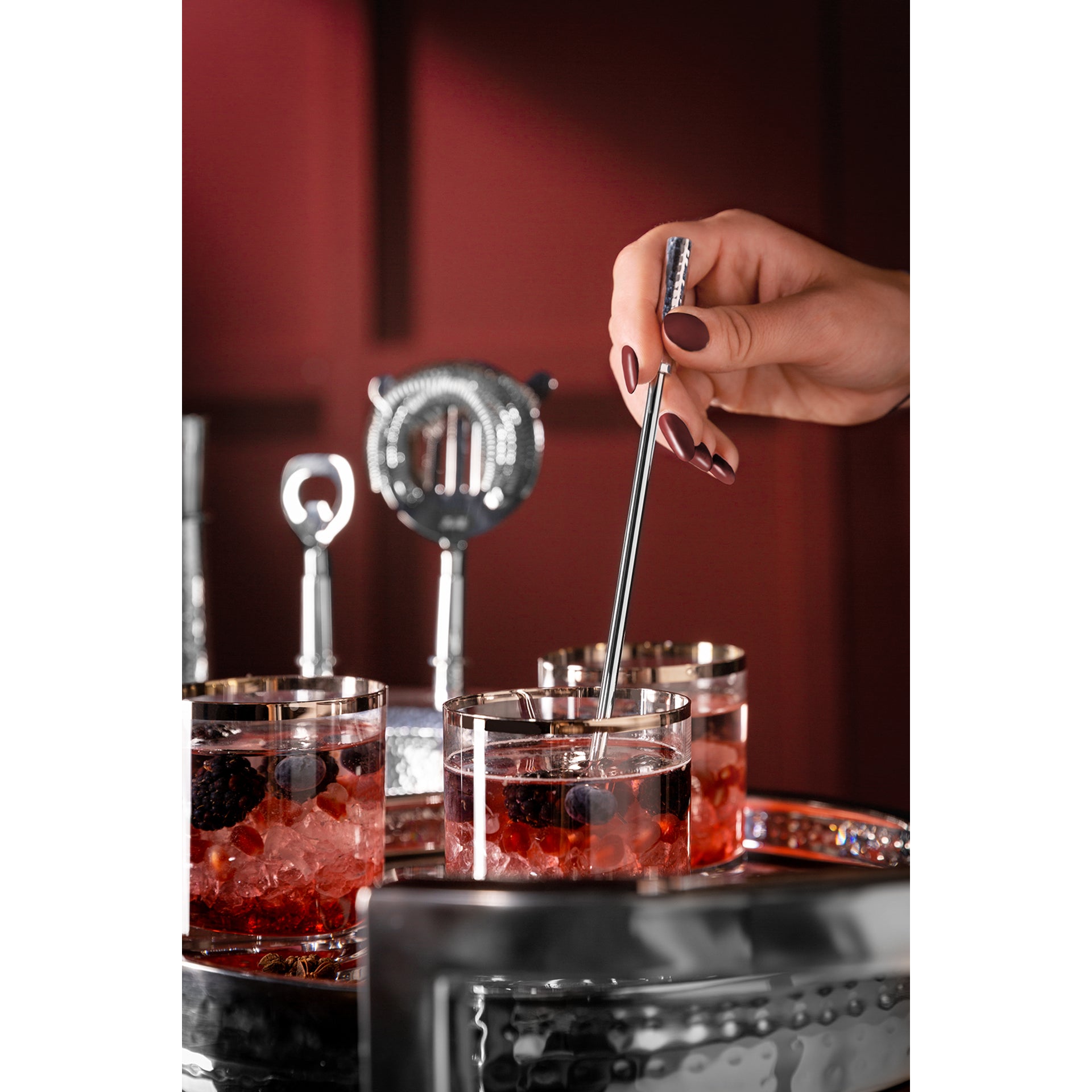 NASSAU Barzubehör silberfarben